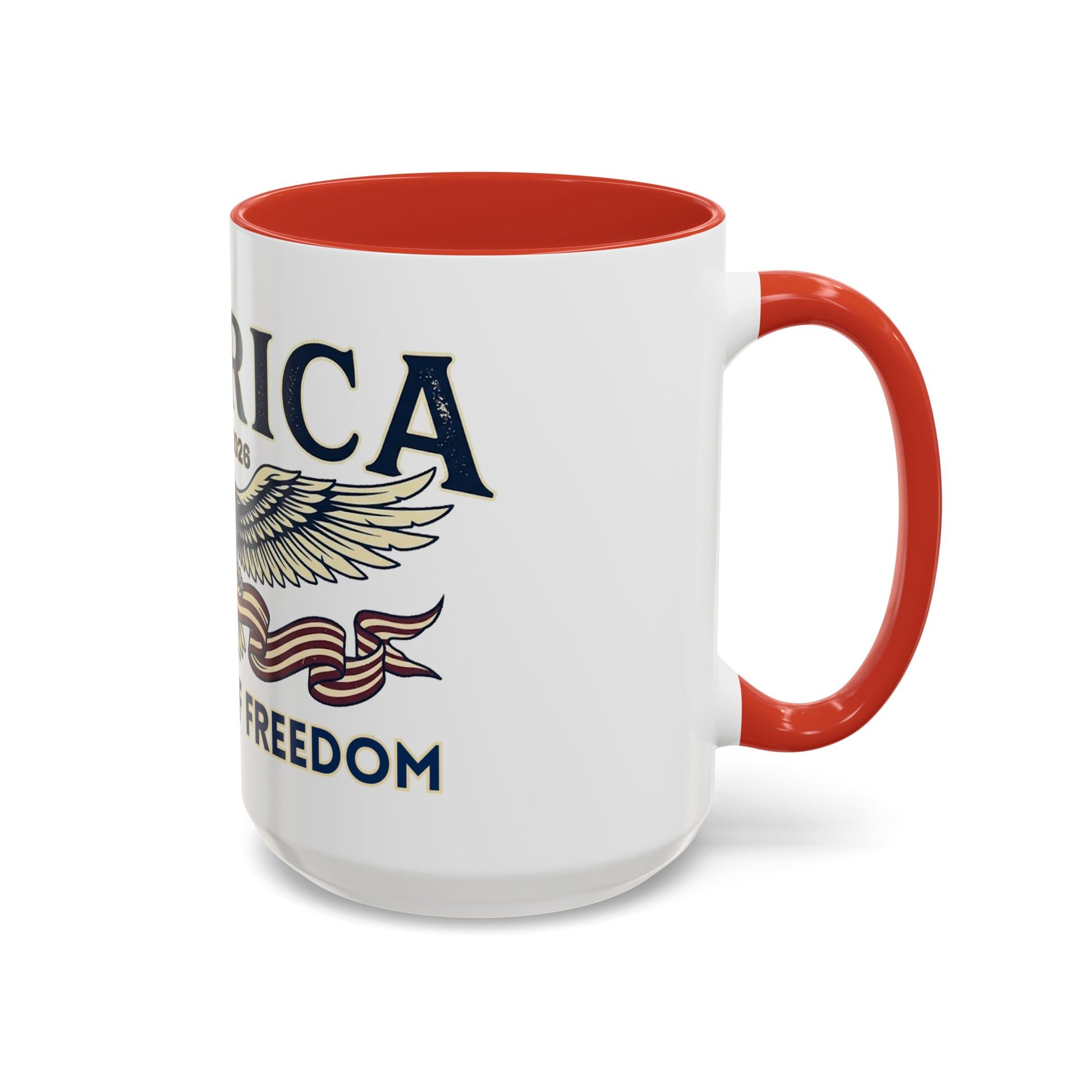 USA 250th ANNIVERSARY Accent Mug  | America  Eagle Coffee Mug — 250 Years of Freedom Accent Mug (11/15oz) - Trending Novelties & Gifts