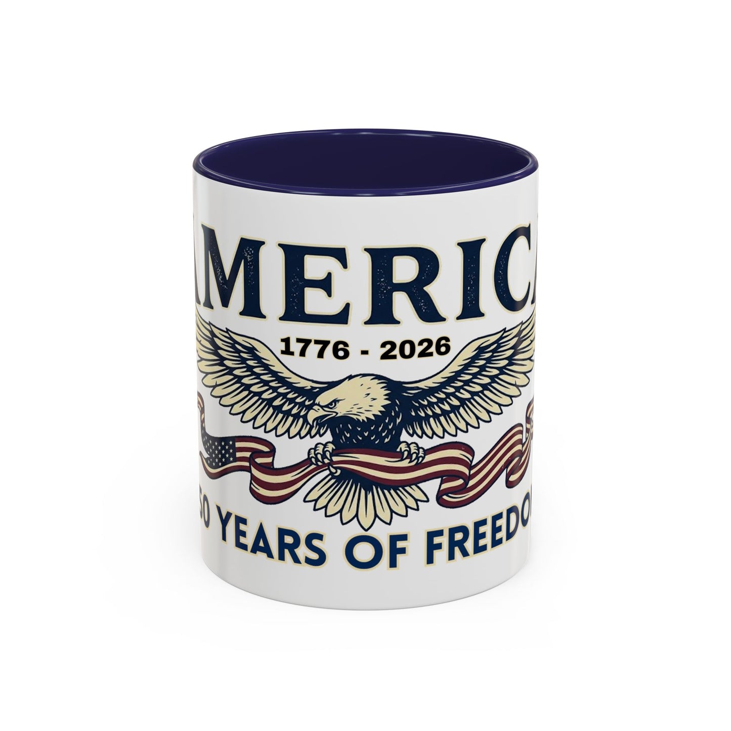 USA 250th ANNIVERSARY Accent Mug  | America  Eagle Coffee Mug — 250 Years of Freedom Accent Mug (11/15oz) - Trending Novelties & Gifts