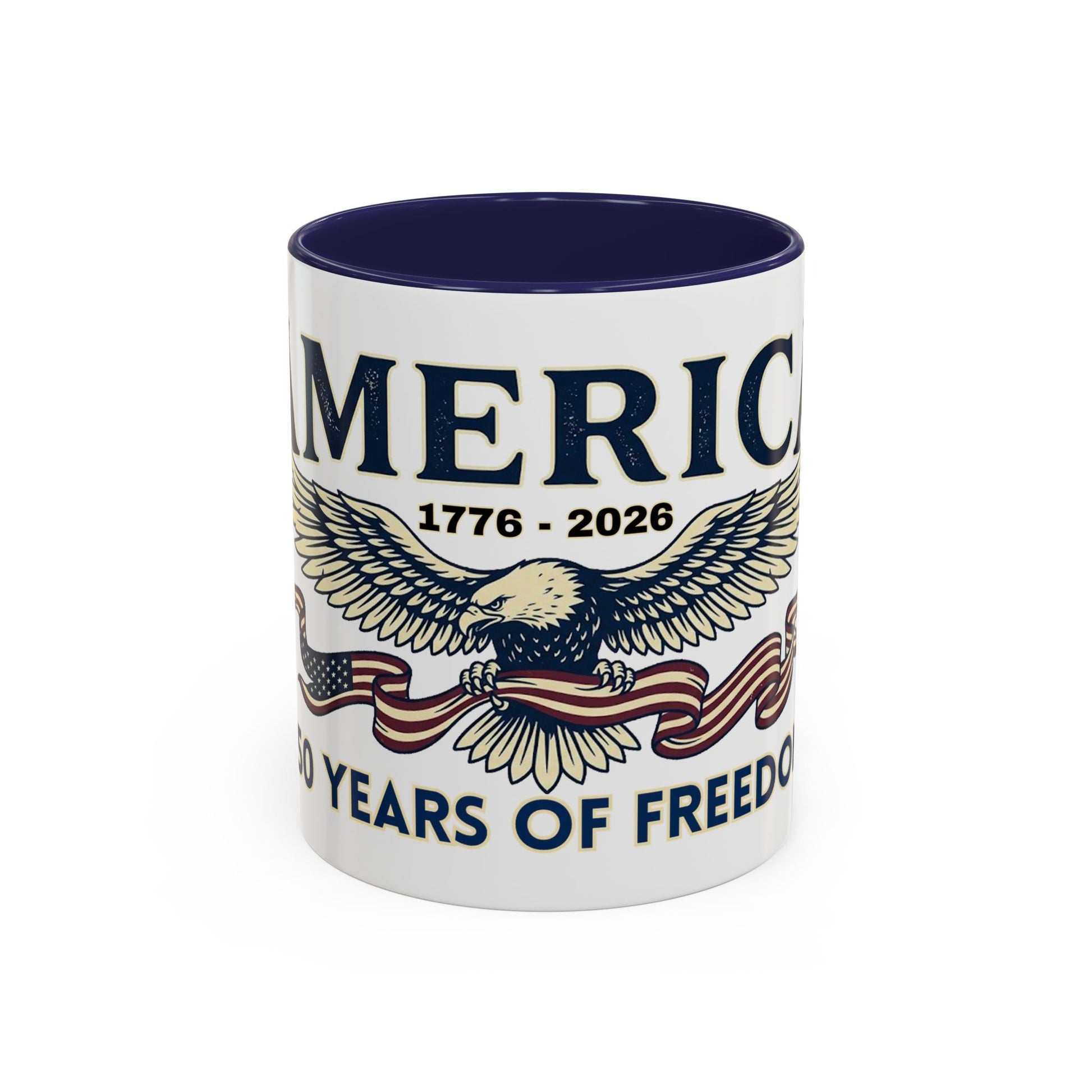 USA 250th ANNIVERSARY Accent Mug  | America  Eagle Coffee Mug — 250 Years of Freedom Accent Mug (11/15oz) - Trending Novelties & Gifts