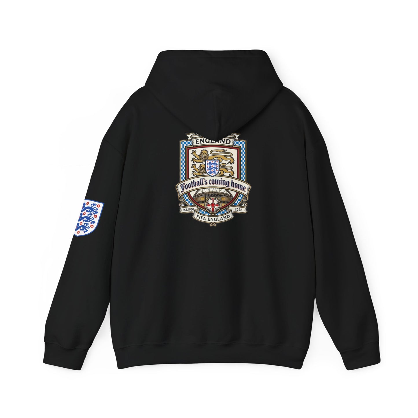 England Football Crest Hoodie - "Football's Coming Home" Soccer Fan Pullover