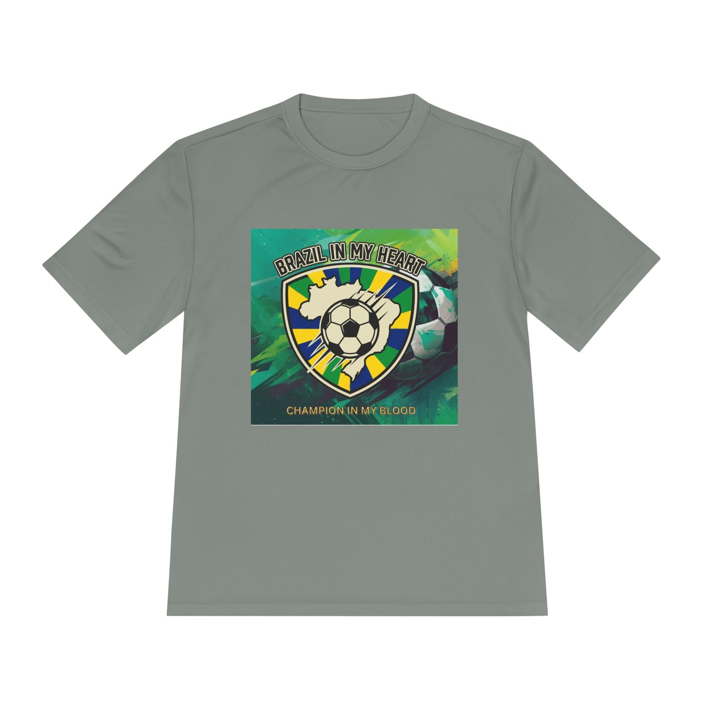 Brazil In My Heart Soccer Tee — Champion In My Blood Moisture-Wicking Shirt - Trending Novelties & Gifts