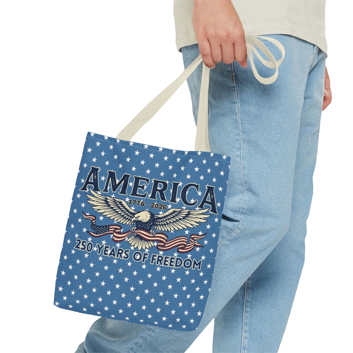 USA 250th ANNIVERSARY Patriotic Tote Bag  | America's 250 Years of Freedom" Eagle Design Tote - Trending Novelties & Gifts