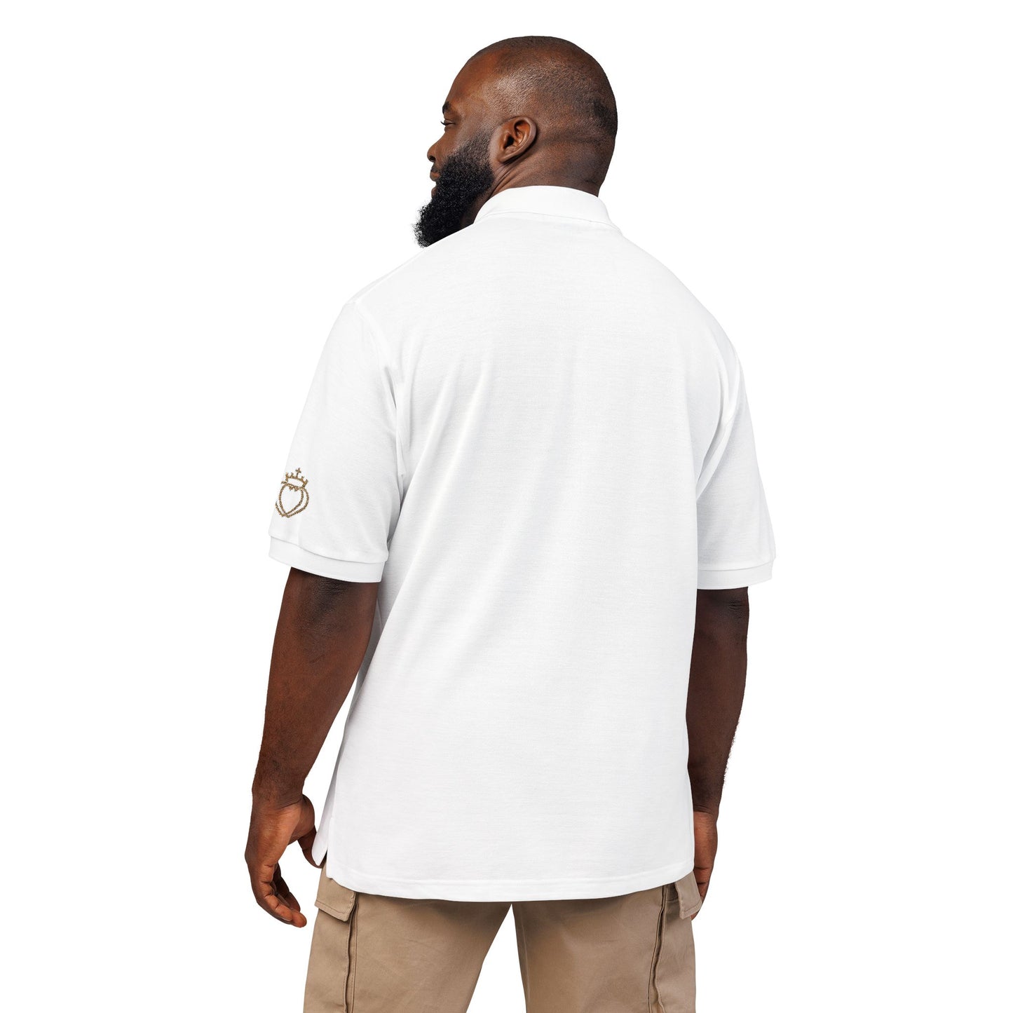 Catholic Tee - Traditional Catholic Men's Embroidered Two Hearts Polo Shirt   (CT)