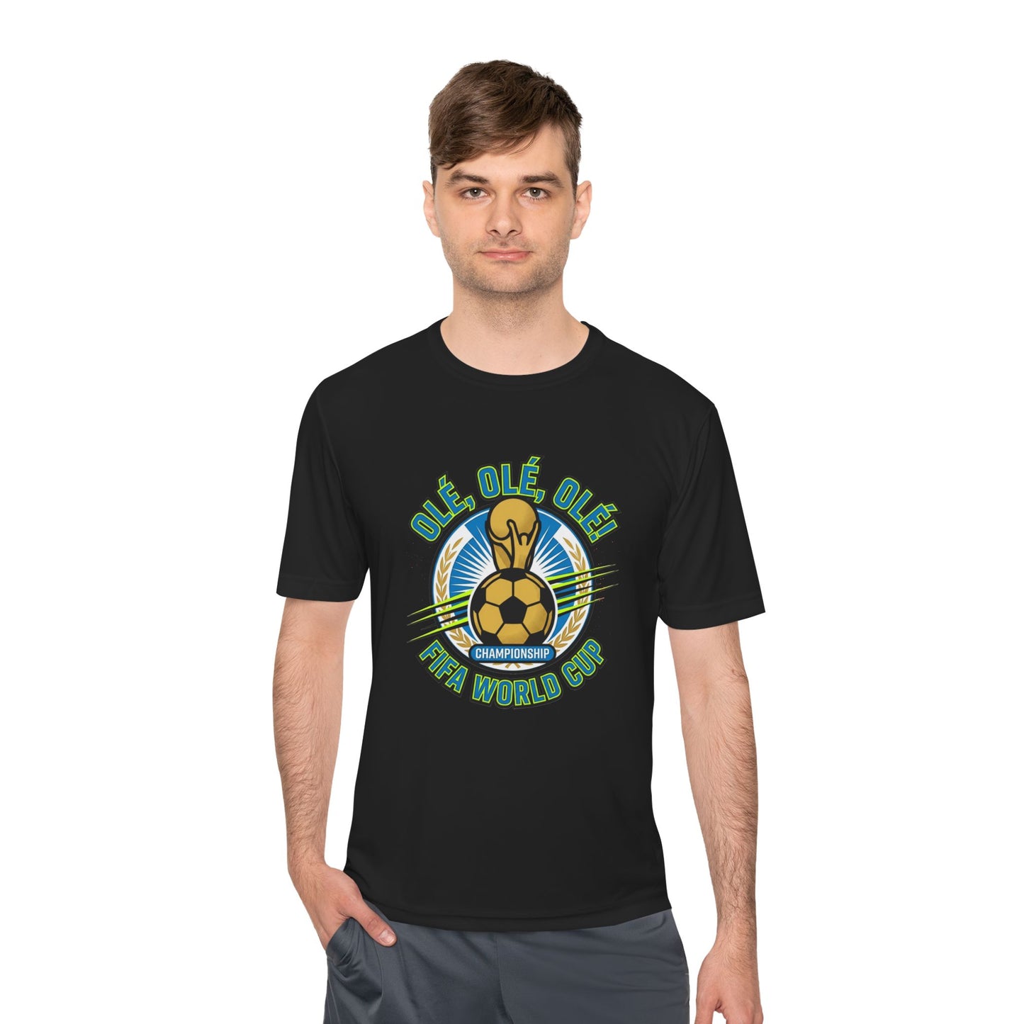 World Cup Soccer Moisture-Wicking Tee — "Ole Ole Ole" Graphic Tee - Trending Novelties & Gifts