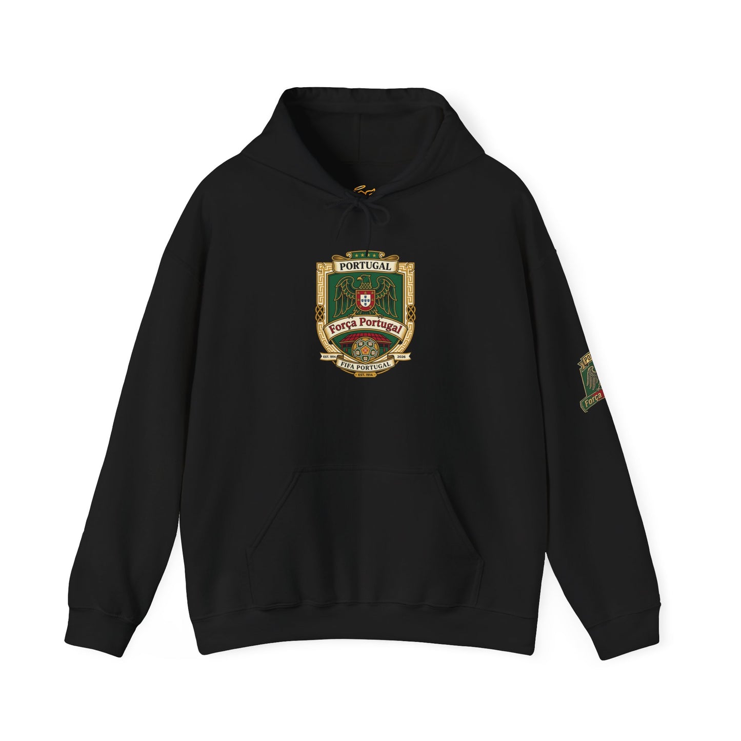 Portugal Soccer Crest Hoodie — Classic Portuguese Pride Pullover