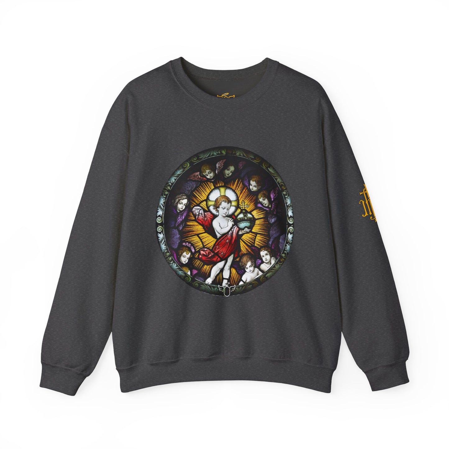 Catholic Stained Glass Designed Baby Jesus  Sweatshirt (CT)