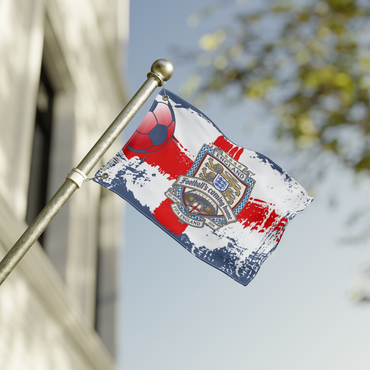 England Football Flag – 'Football's Coming Home' Soccer Fan Banner