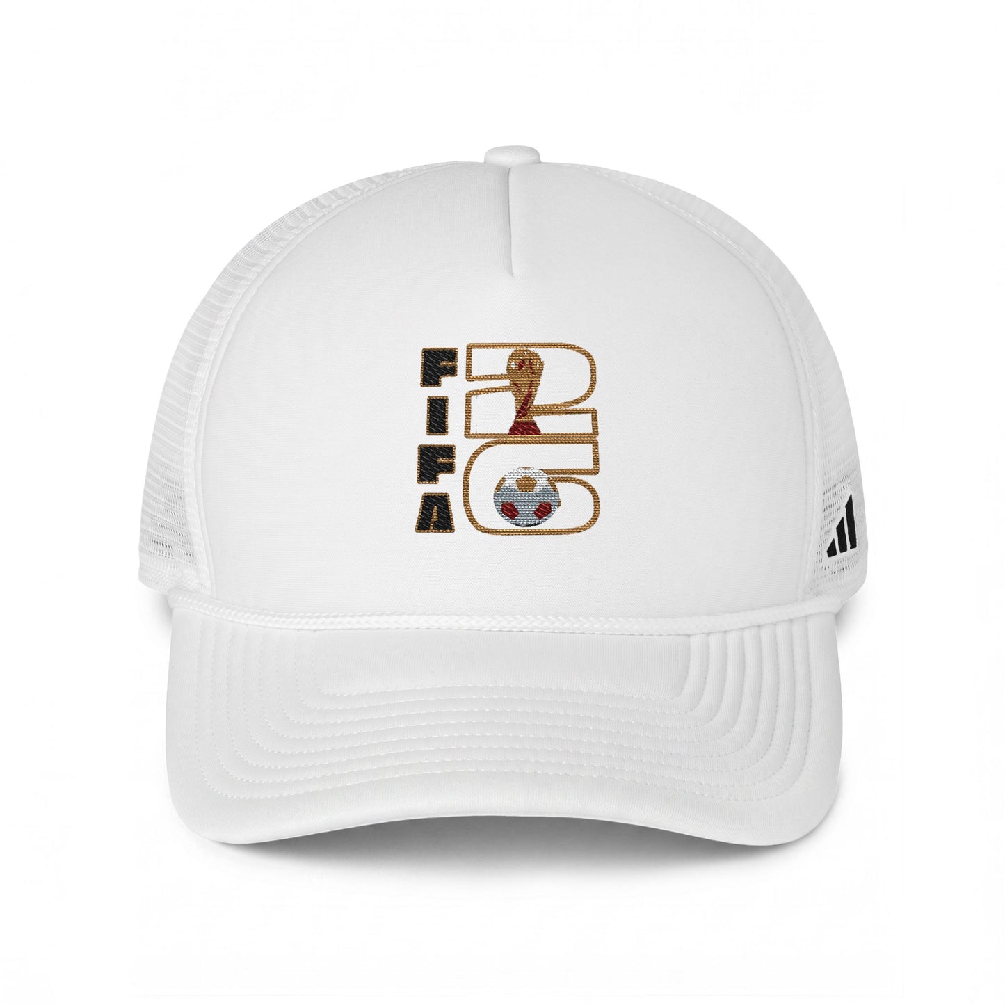 Adidas Trucker Hat — FIFA '26 Soccer Crest Embroidered Cap