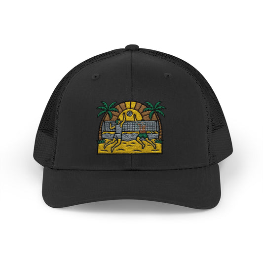 Beach Volleyball Snapback Trucker Cap — Summer Beach Volleyball Embroidered Cap - Trending Novelties & Gifts