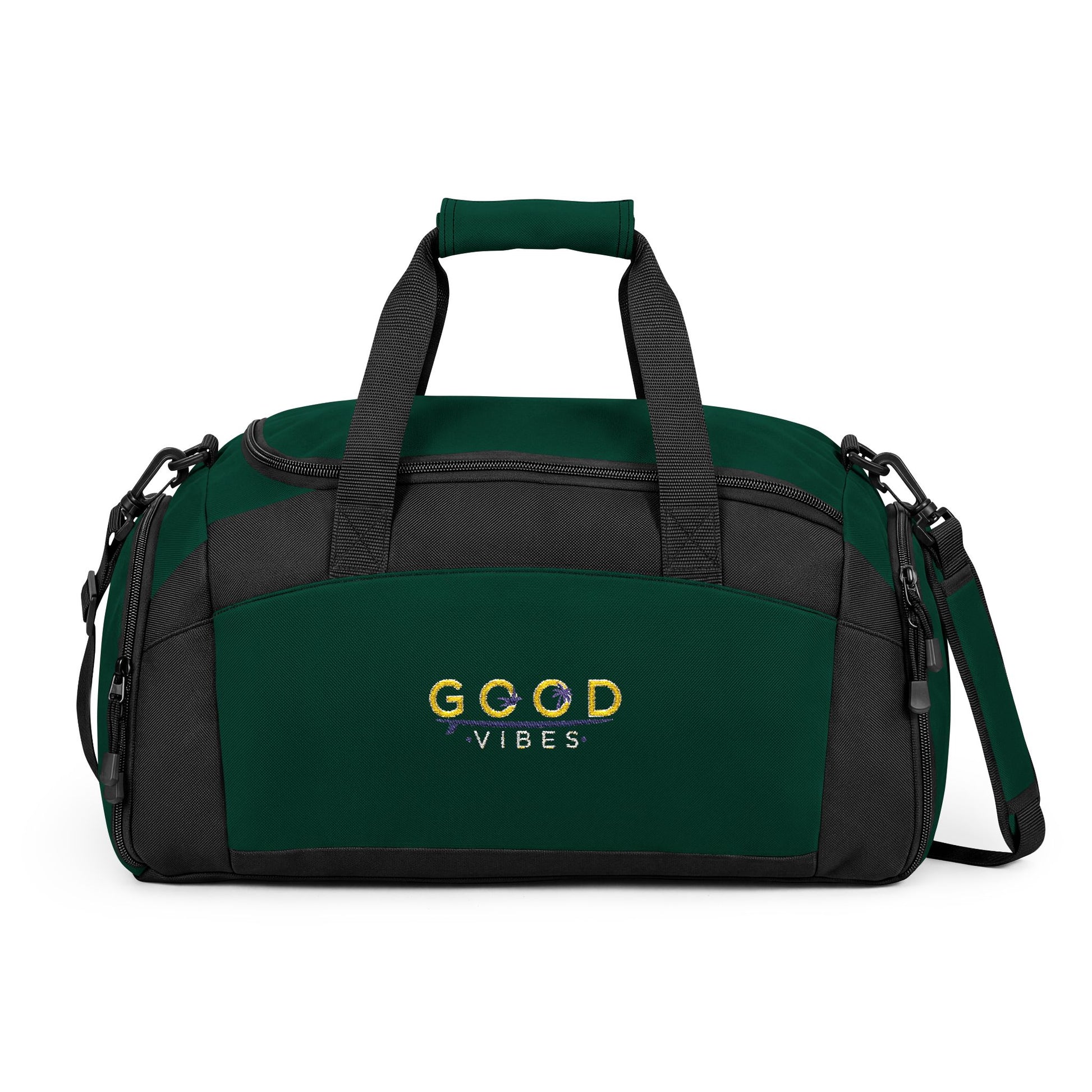 Summer Gym Bag - 'Good Vibes' Embroidered Duffle Bag | Stylish Workout Travel Carrier - Trending Novelties & Gifts