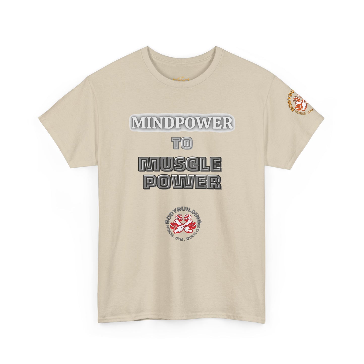 Fitness Quotes Cotton T-SHIRT - 'Mindpower to Muscle Power.' FQT. Best