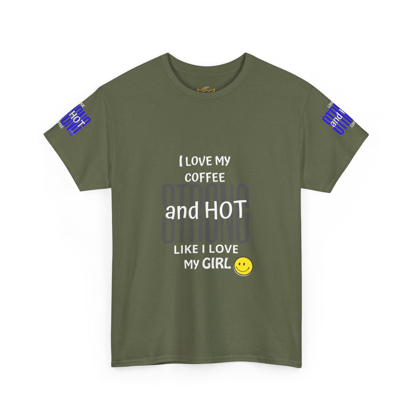 Coffee Lover Heavy Cotton Tee - I Love My Coffee Strong and Hot