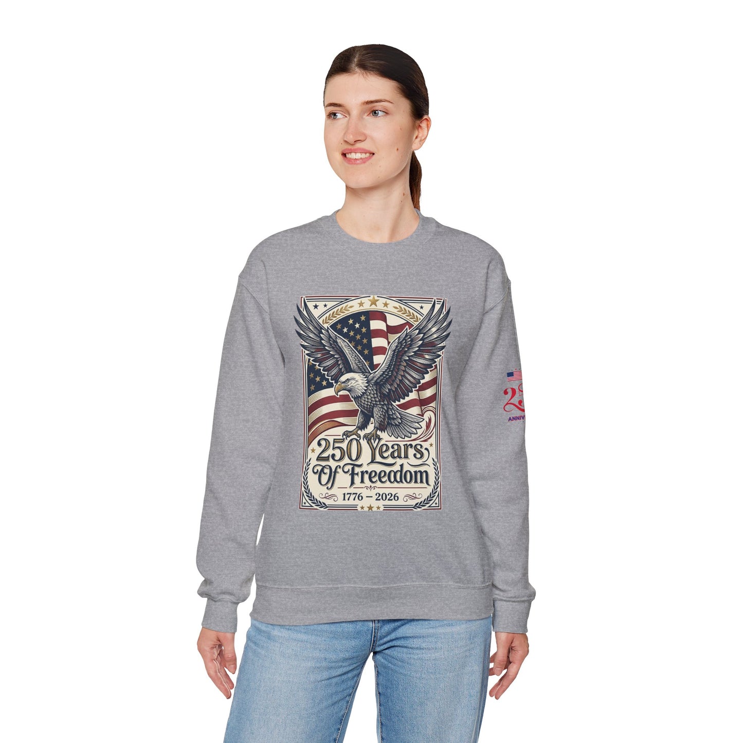USA 250th ANNIVERSARY Crewneck Sweatshirt — America 250 Years of Freedom Sweatshirt - Trending Novelties & Gifts