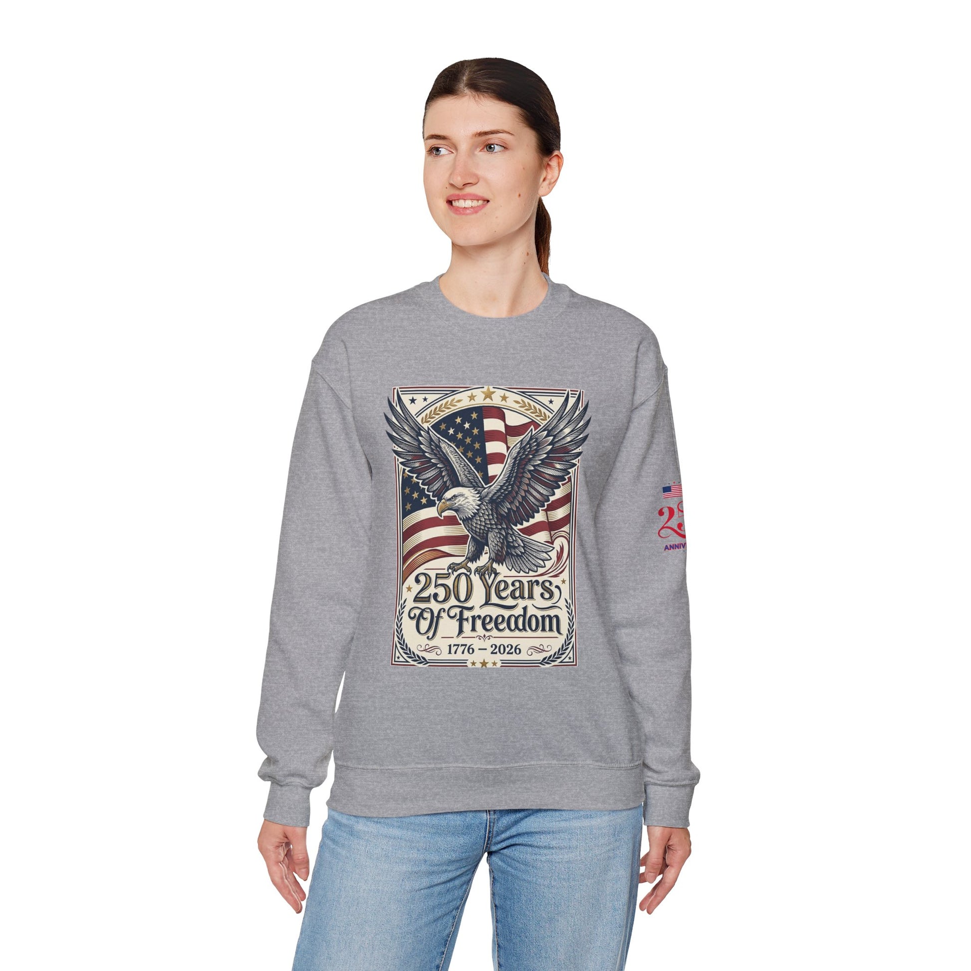 USA 250th ANNIVERSARY Crewneck Sweatshirt — America 250 Years of Freedom Sweatshirt - Trending Novelties & Gifts