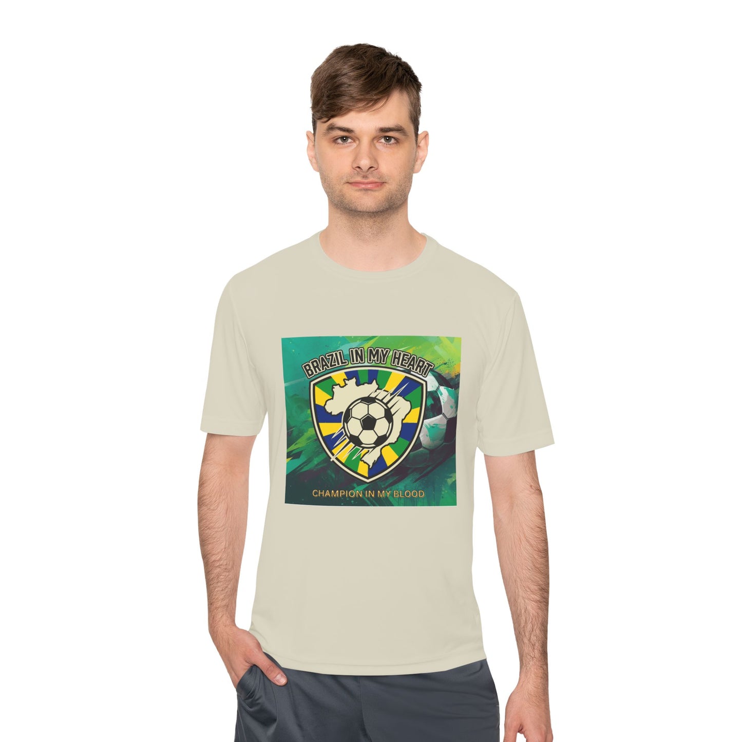 Brazil In My Heart Soccer Tee — Champion In My Blood Moisture-Wicking Shirt - Trending Novelties & Gifts