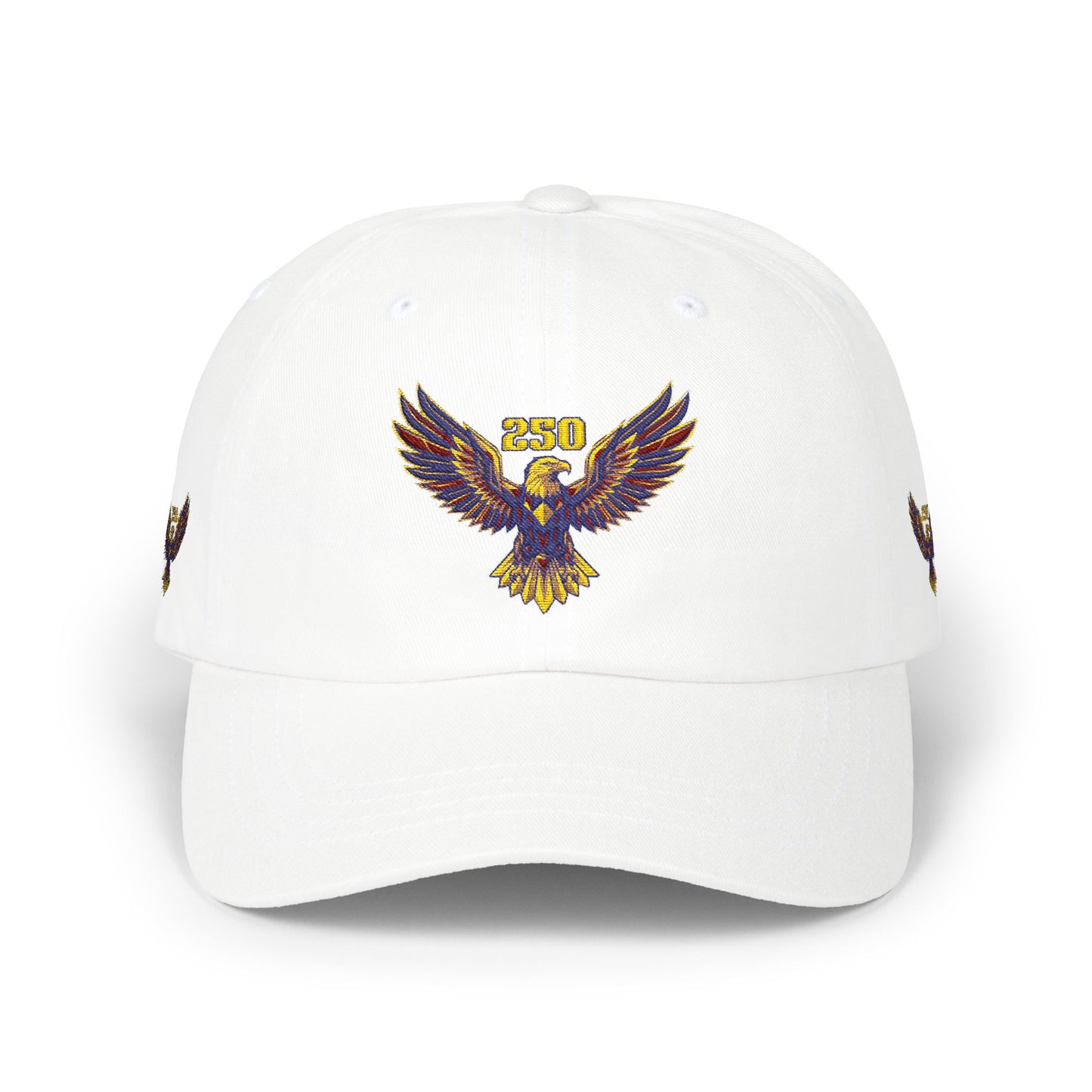 Embroidered Eagle Dad Cap — Vintage Patriot Baseball Cap (USA 250th)