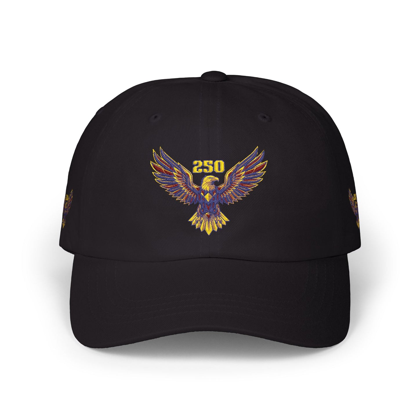 Embroidered Eagle Dad Cap — Vintage Patriot Baseball Cap (USA 250th)