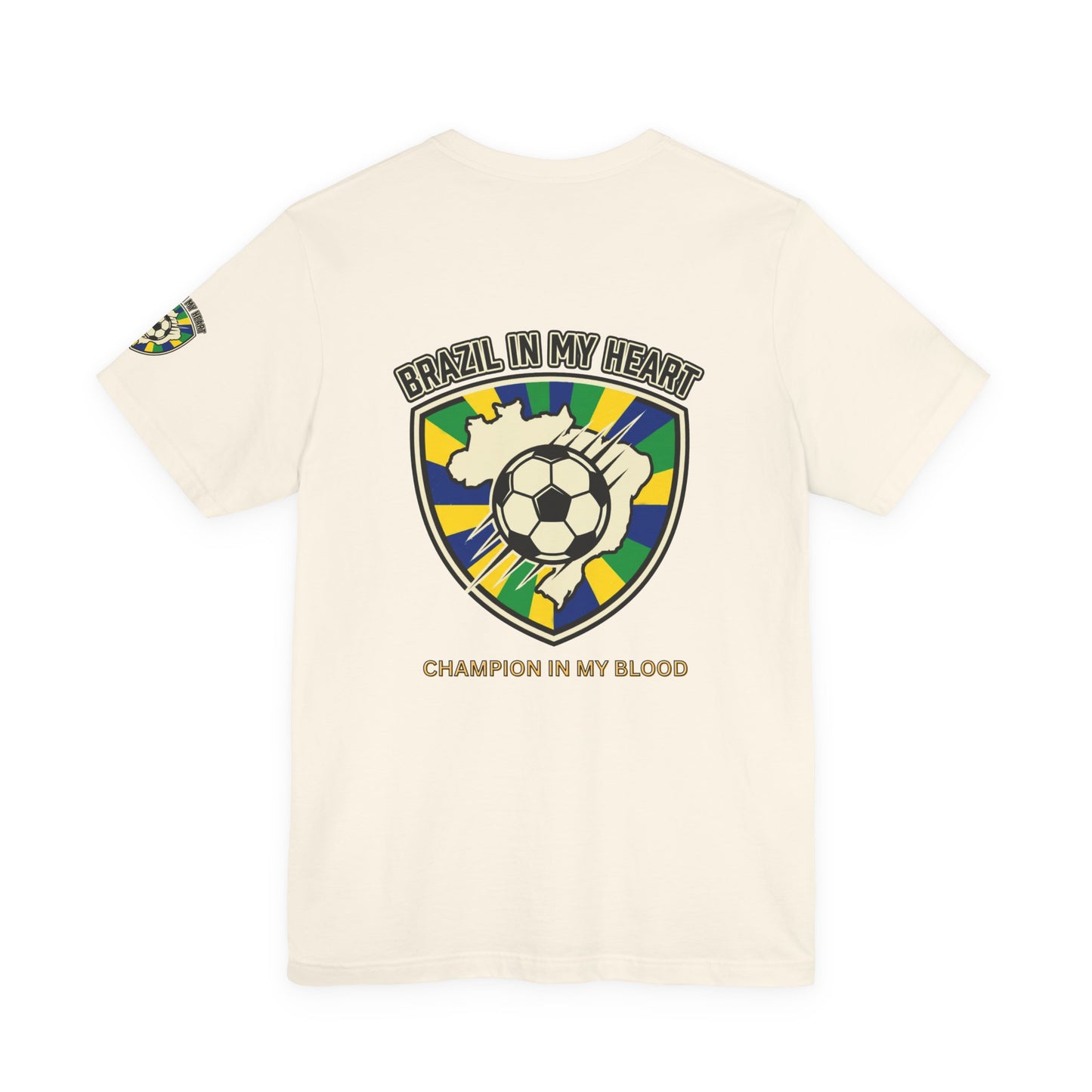 Brazil in My Heart Soccer Crest Tee | country pride, retro soccer - Trending Novelties & Gifts