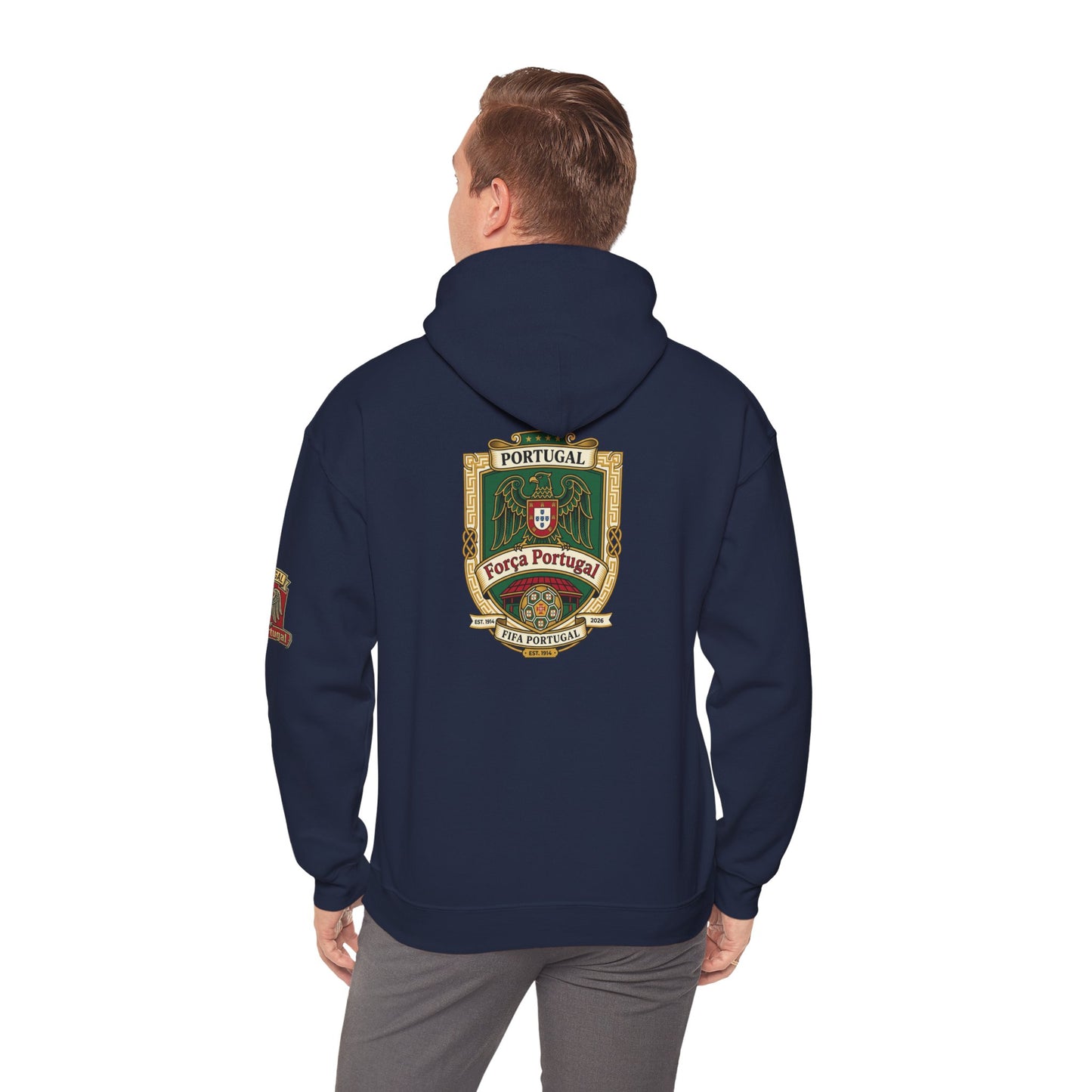 Portugal Soccer Crest Hoodie — Classic Portuguese Pride Pullover