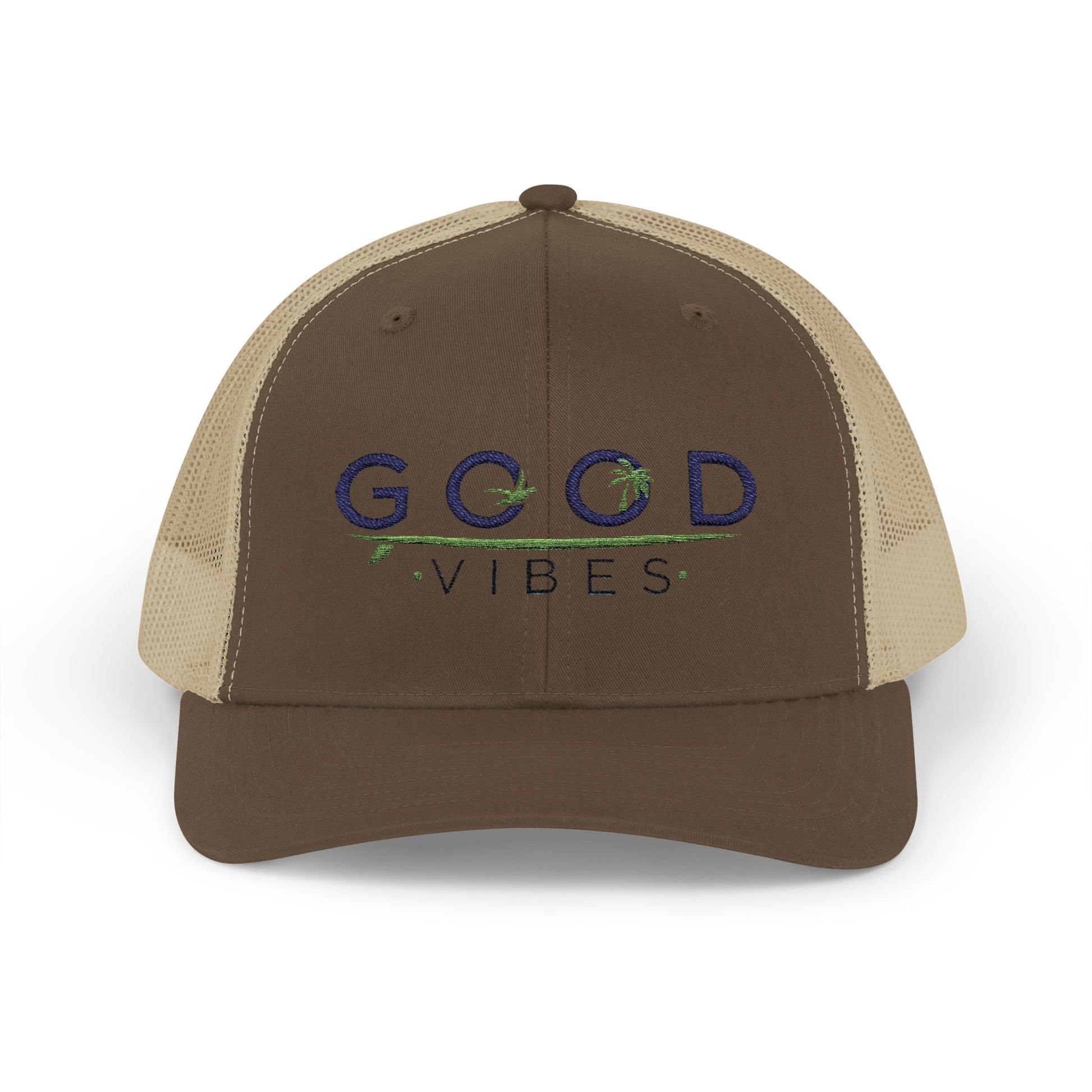 Good Vibes Trucker Cap - Summer Colorful Embroidered Snapback Cap - Trending Novelties & Gifts