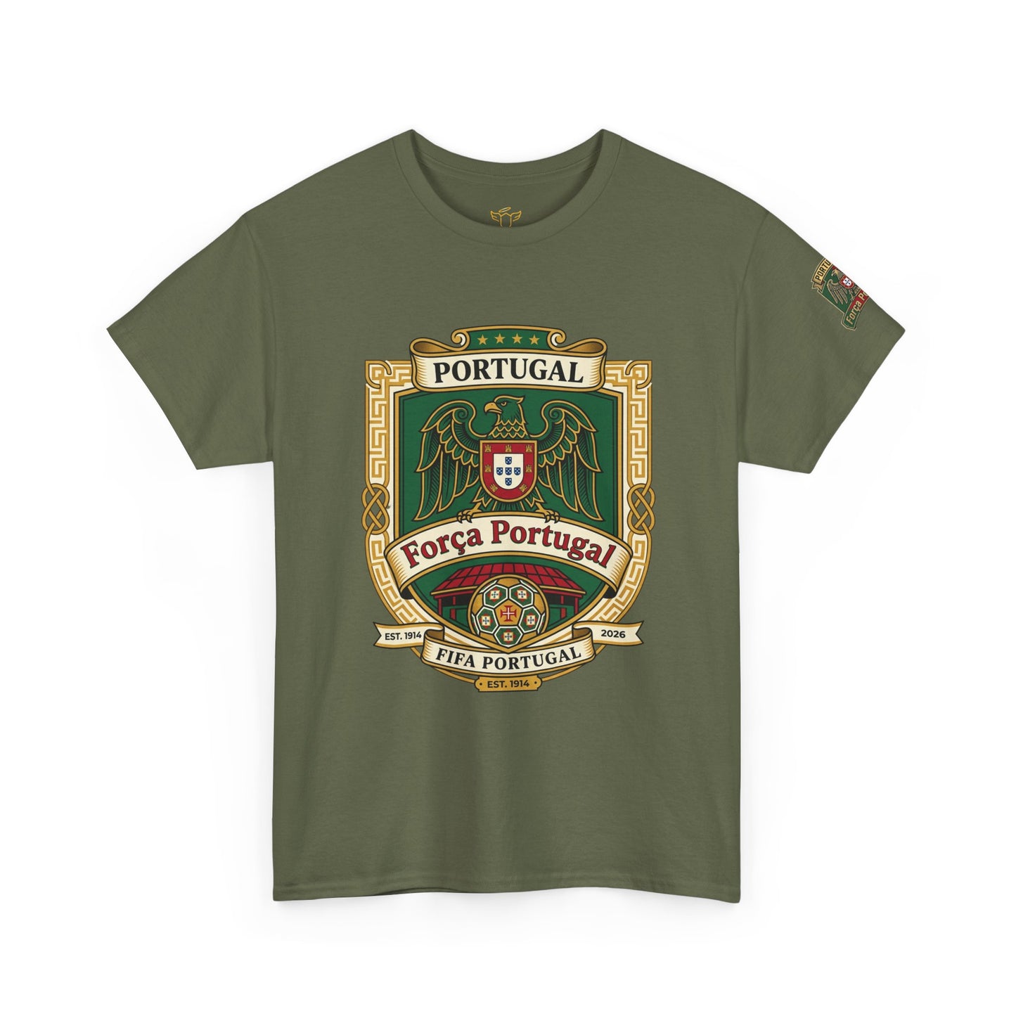 Portugal Soccer Team Fan T‑Shirt — Vintage Portugal Soccer Crest Tee