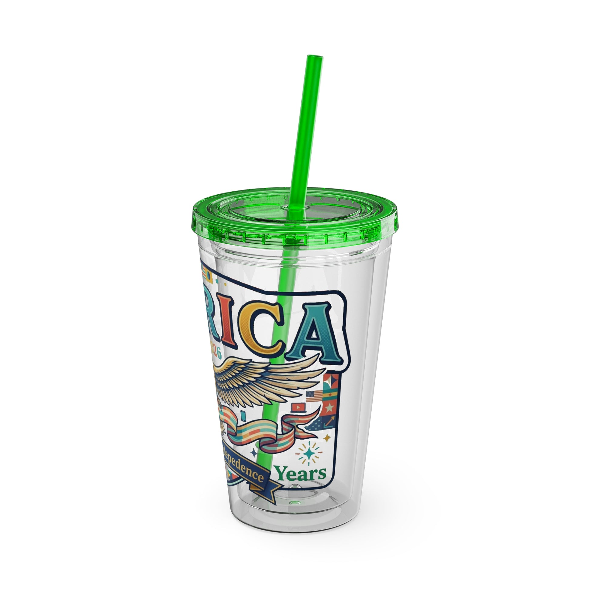 America 250 Years Eagle Tumbler with Straw |  USA 250th ANNIVERSARY Commemorative Drink Cup - Trending Novelties & Gifts