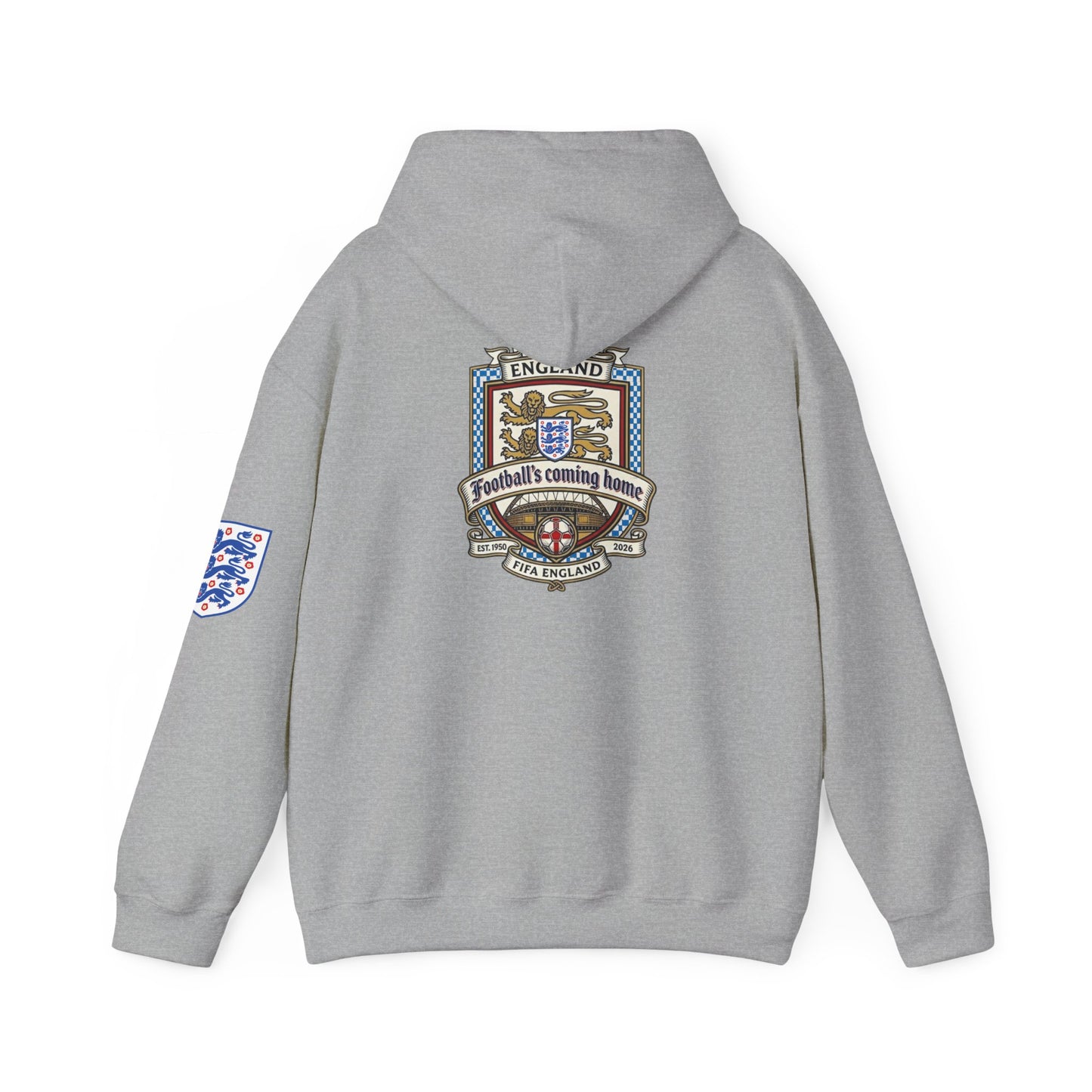 England Football Crest Hoodie - "Football's Coming Home" Soccer Fan Pullover