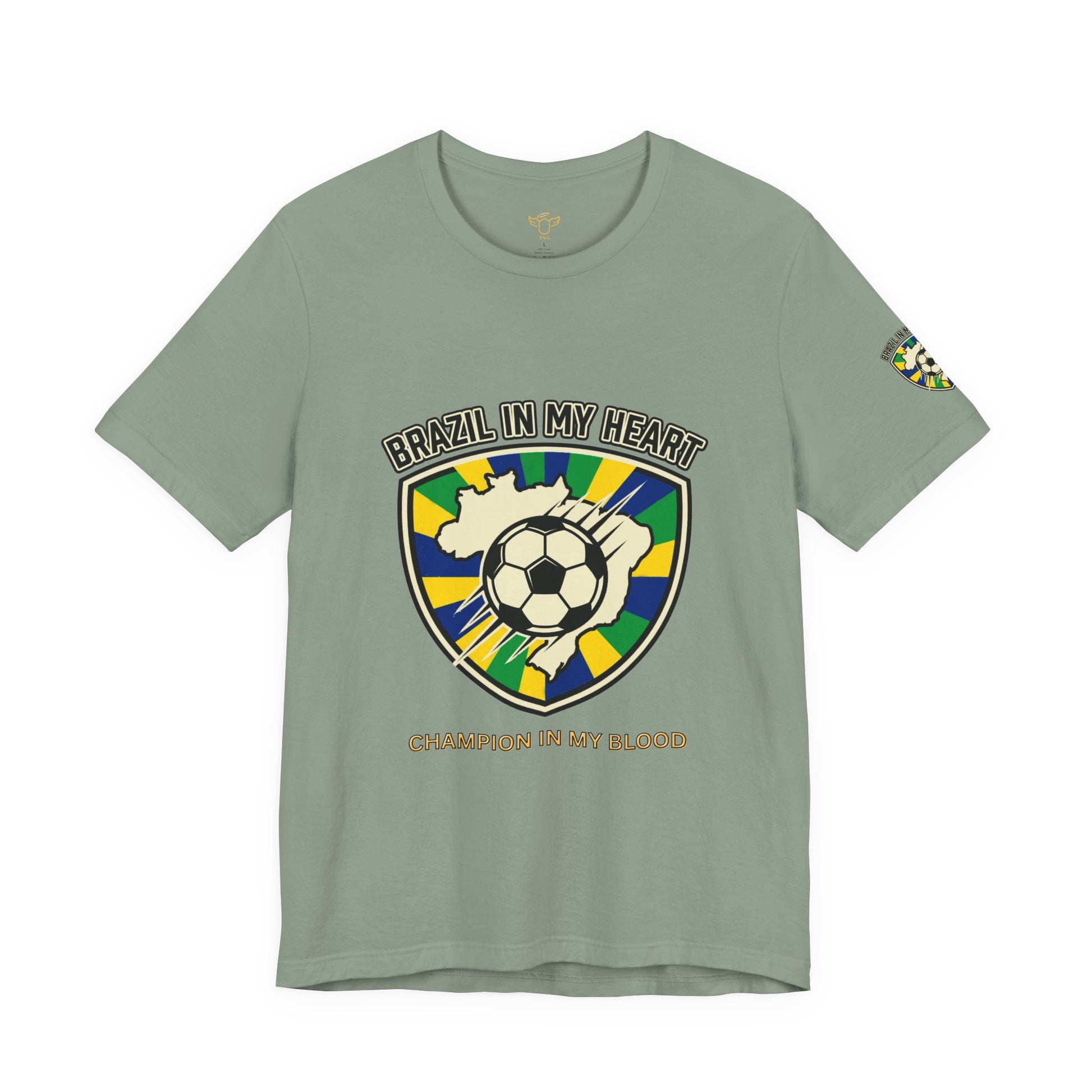 Brazil in My Heart Soccer Crest Tee | Brazil fans world cup 2026 shirts for sale