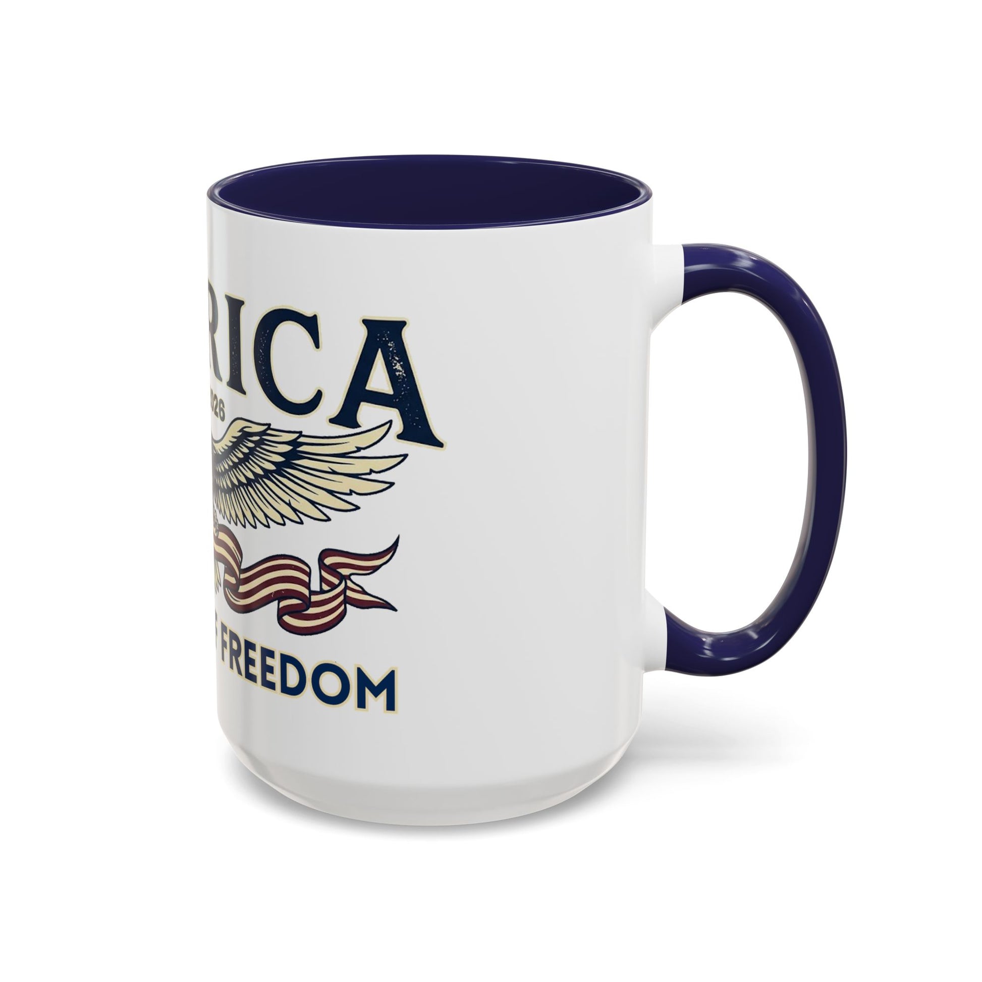 USA 250th ANNIVERSARY Accent Mug  | America  Eagle Coffee Mug — 250 Years of Freedom Accent Mug (11/15oz) - Trending Novelties & Gifts