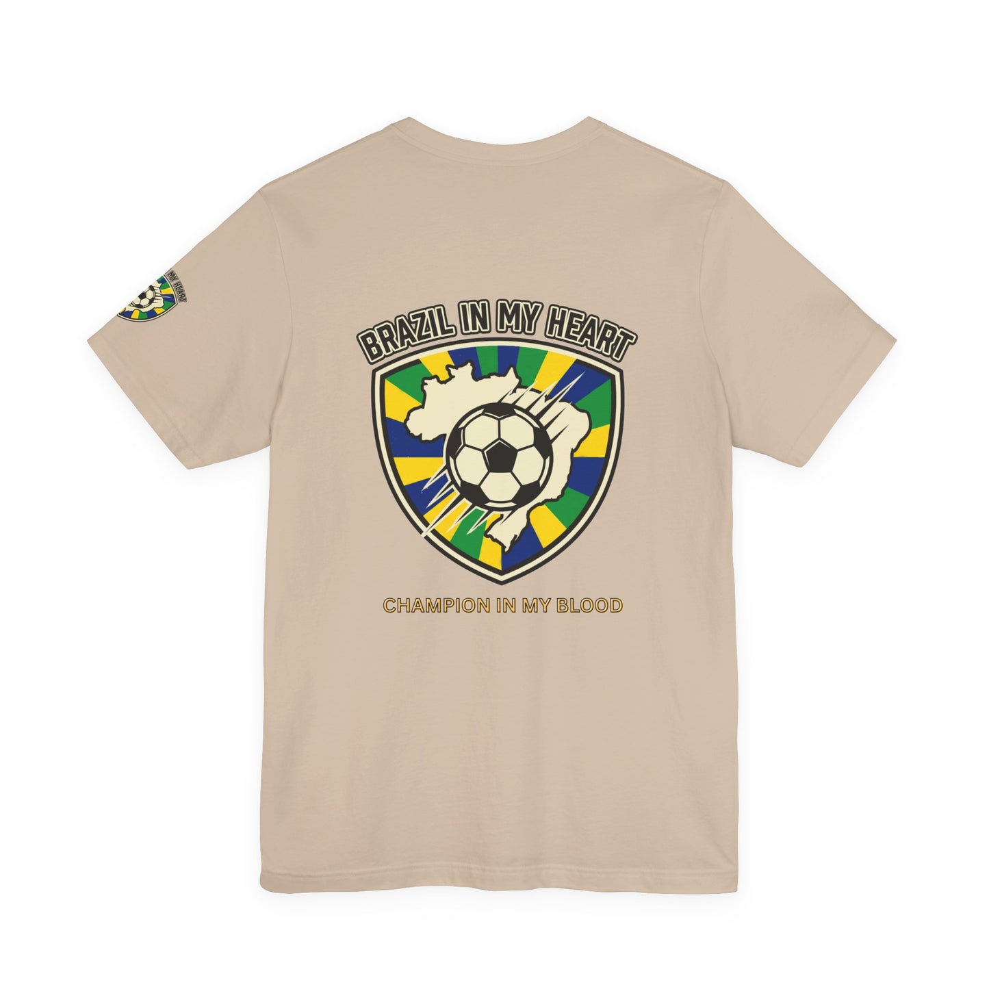Brazil in My Heart Soccer Crest Tee | country pride, retro soccer - Trending Novelties & Gifts