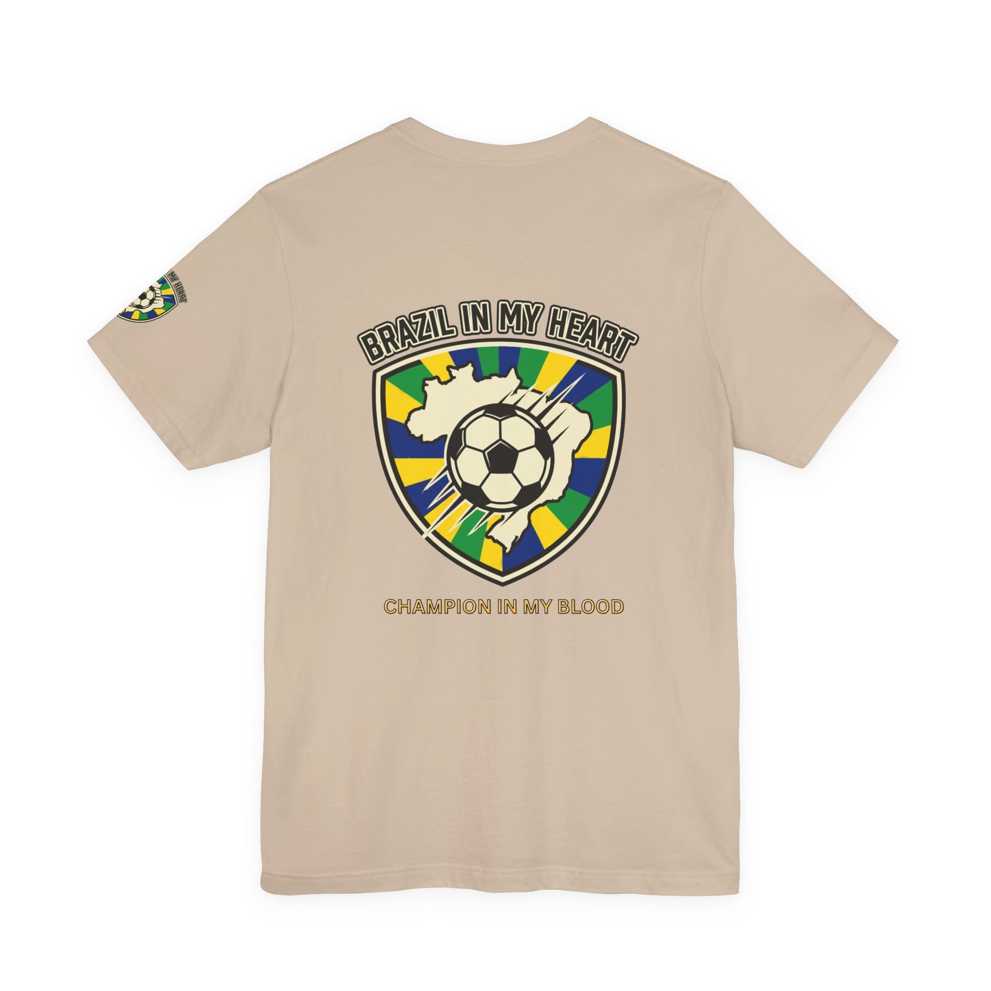 Brazil in My Heart Soccer Crest Tee | country pride, retro soccer - Trending Novelties & Gifts