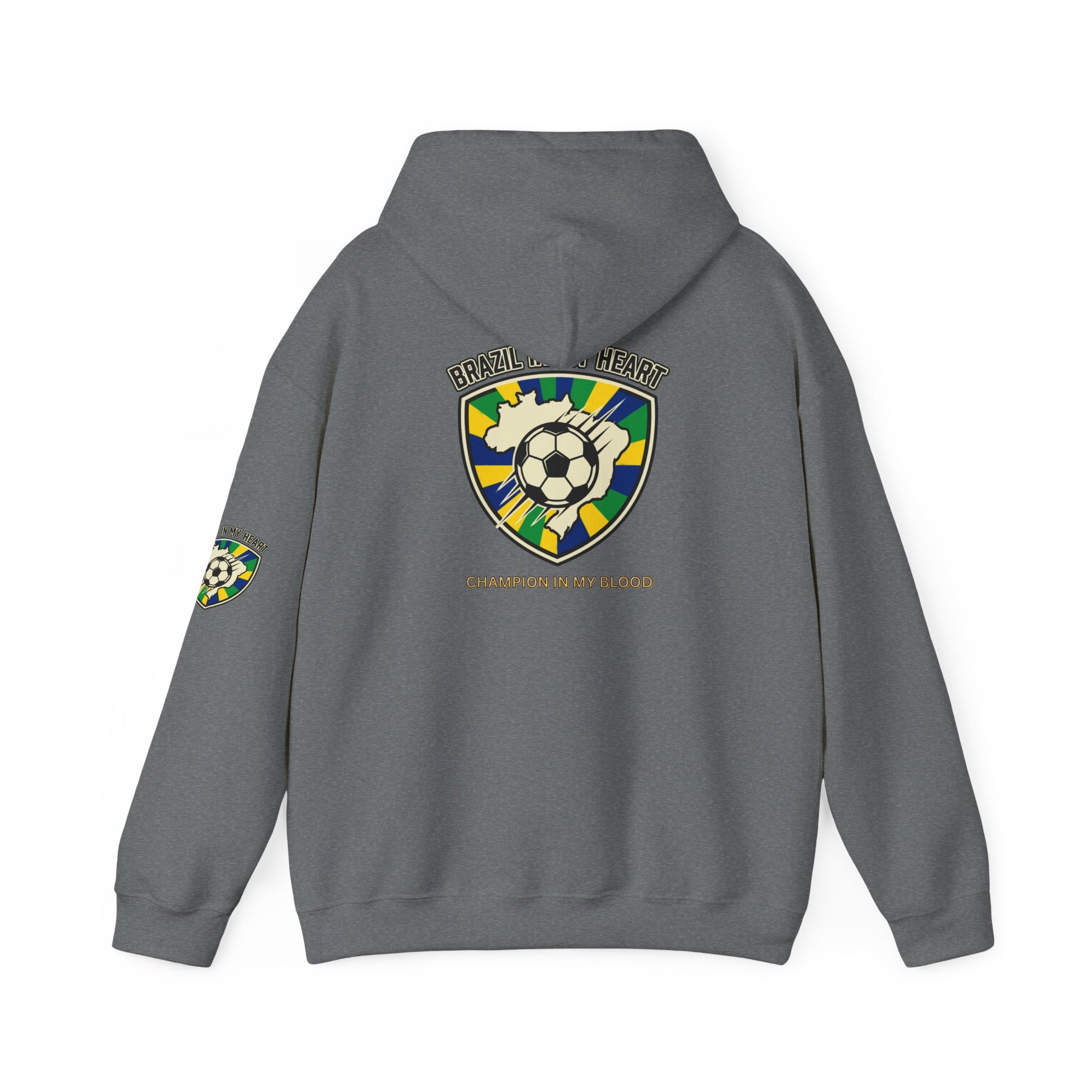 Brazil Pride Shield Soccer Hoodie | Brazil retro soccer hoodie - Trending Novelties & Gifts
