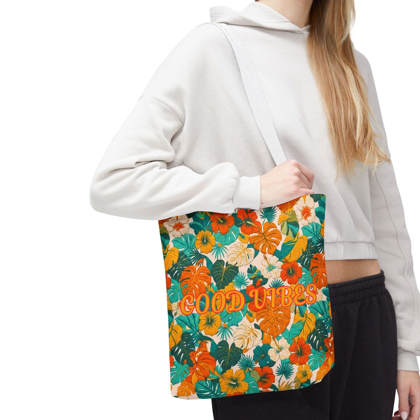 Good Vibes Floral Tote Bag — Summer Tropical All-Over Print Tote - Trending Novelties & Gifts