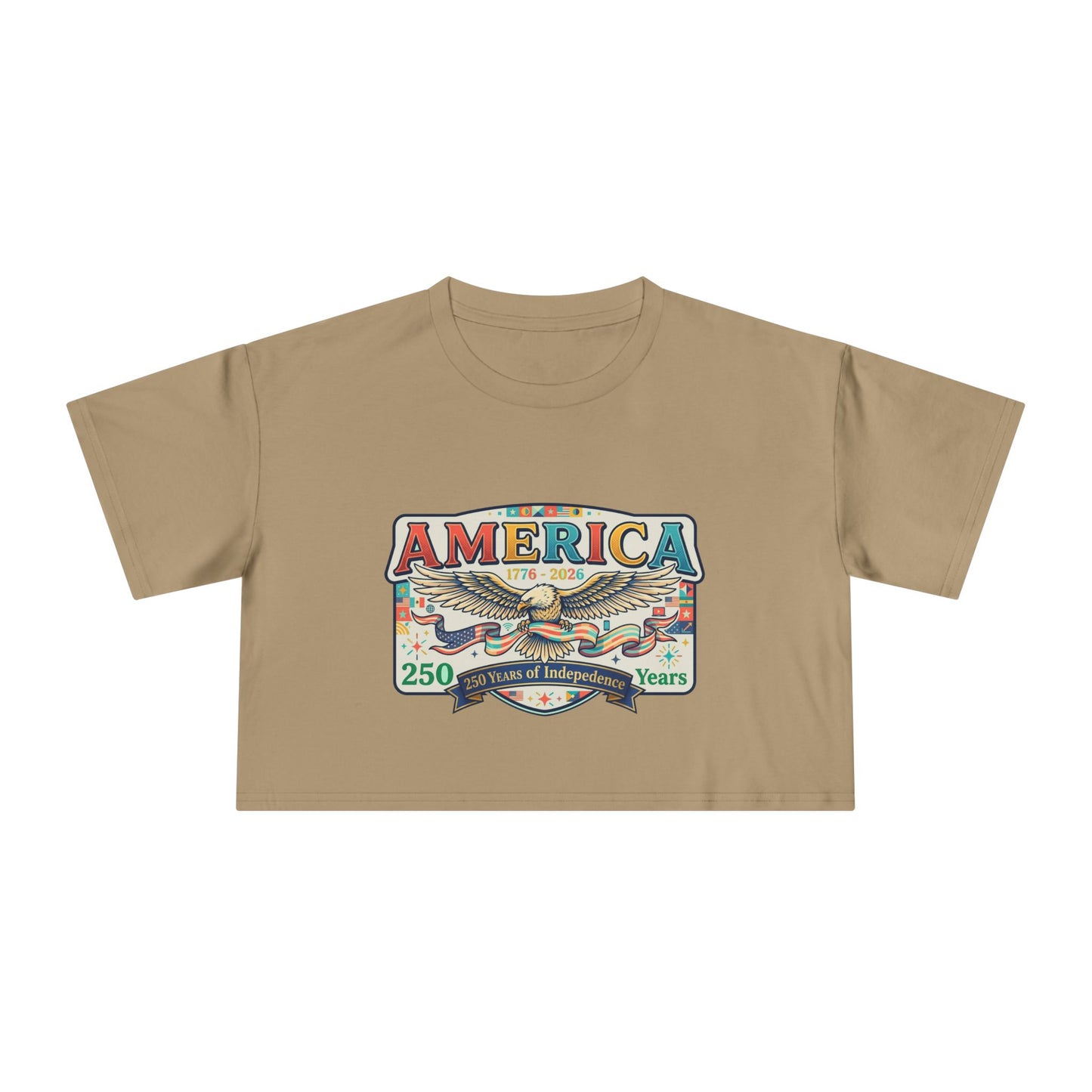 USA 250th ANNIVERSARY America Eagle  Women's Crop Tee | Patriotic 250 Years Independence Women's Crop Tee - Trending Novelties & Gifts