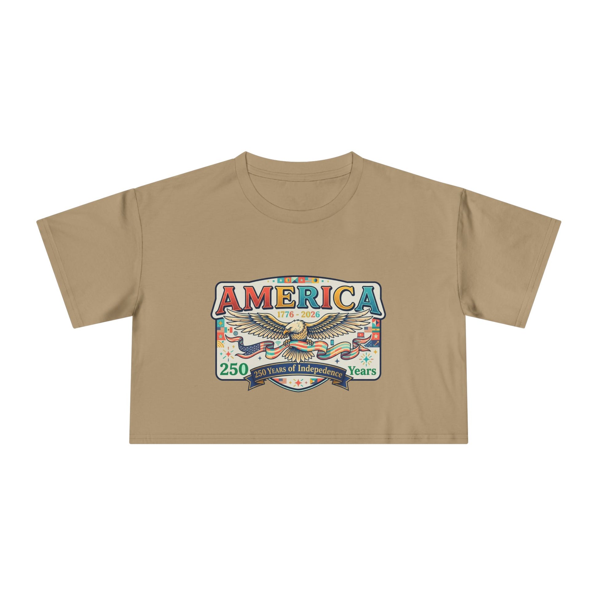 USA 250th ANNIVERSARY America Eagle  Women's Crop Tee | Patriotic 250 Years Independence Women's Crop Tee - Trending Novelties & Gifts