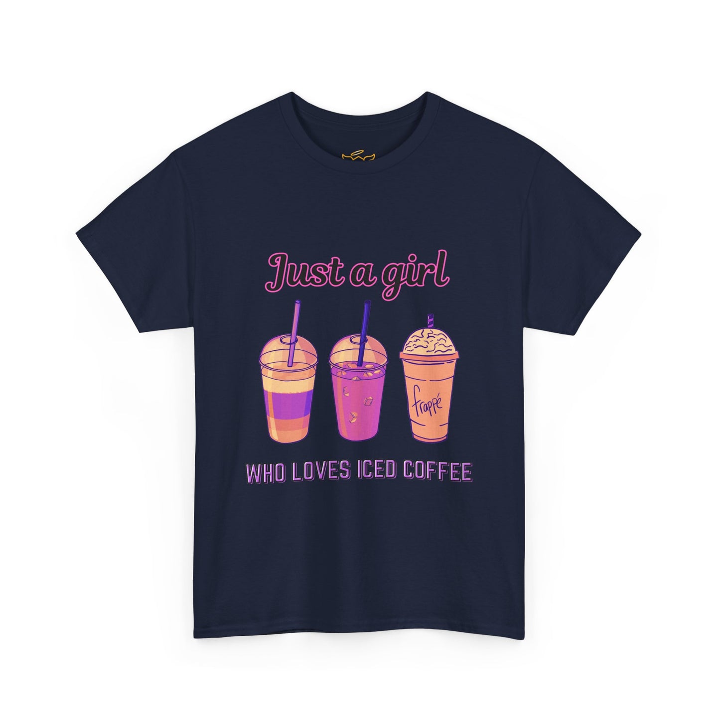 Coffee Lover Cotton Tee - Just a Girl Who Loves Iced Coffee