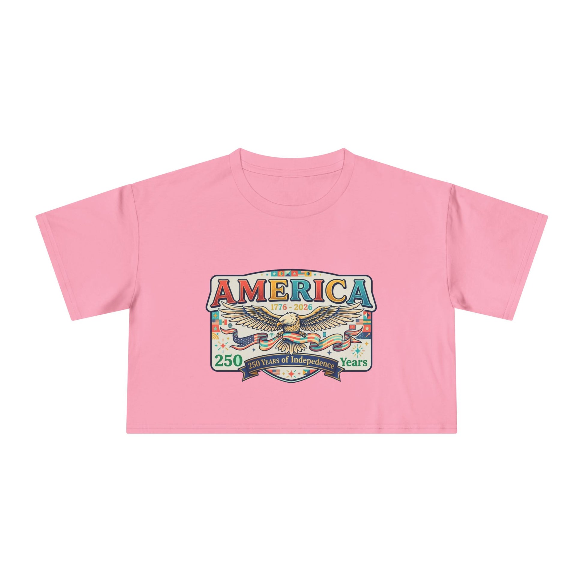 USA 250th ANNIVERSARY America Eagle  Women's Crop Tee | Patriotic 250 Years Independence Women's Crop Tee - Trending Novelties & Gifts