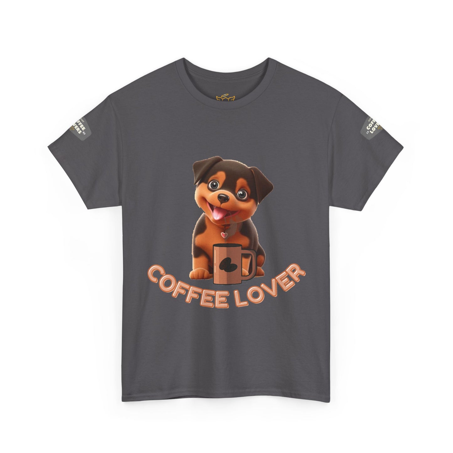 COFFEE LOVERS HEAVY COTTON TEE for Coffee and Dog Lovers.