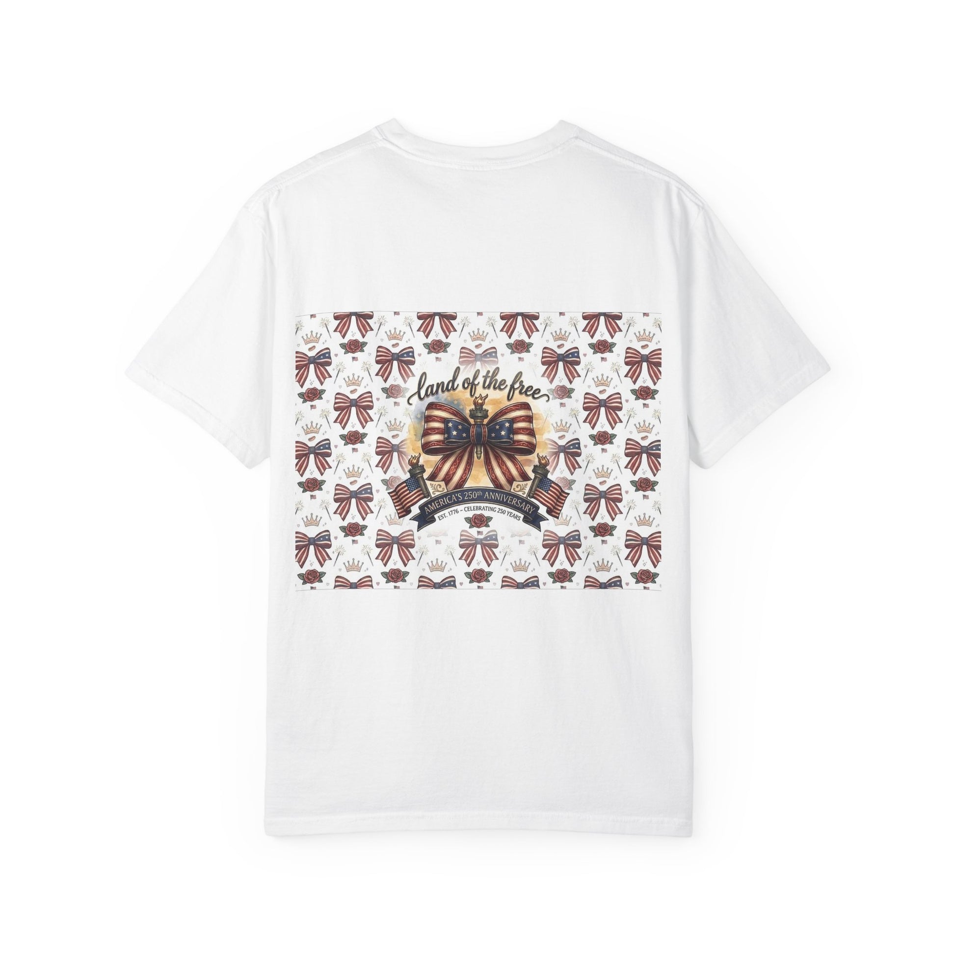 USA 250th Patriotic T-Shirt — American Flag Bow Graphic Tee - Trending Novelties & Gifts