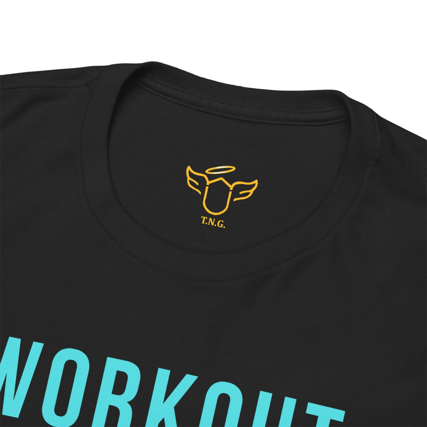 Workout Fitness Quotes Cotton Tee - 'Muscles don't grow on their own'. FQT