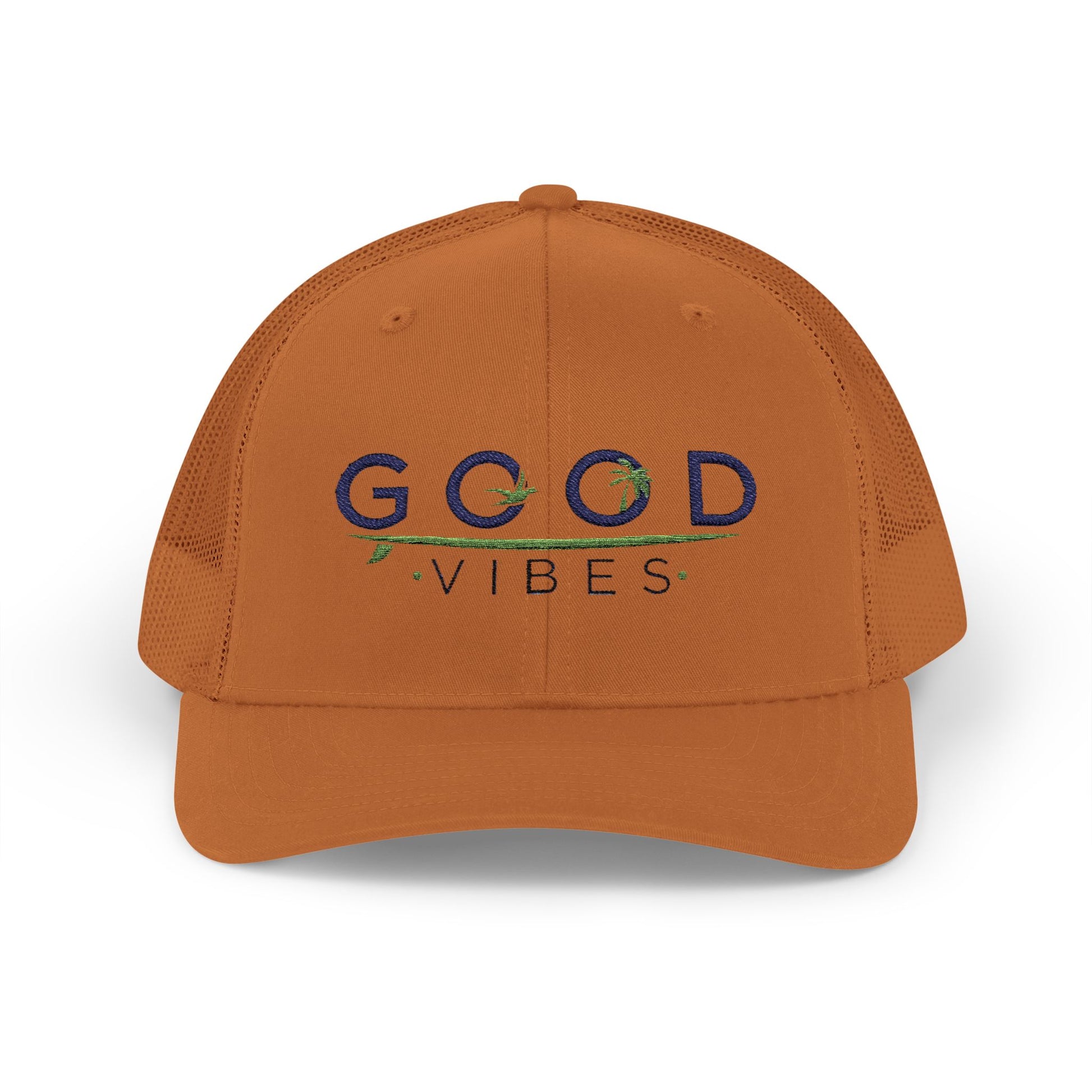 Good Vibes Trucker Cap - Summer Colorful Embroidered Snapback Cap - Trending Novelties & Gifts