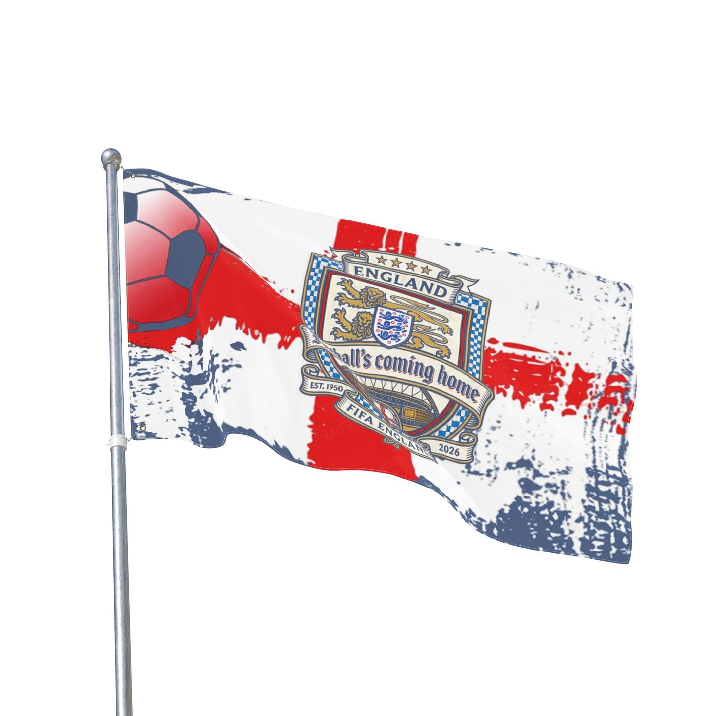 England Football Flag – 'Football's Coming Home' Soccer Fan Banner