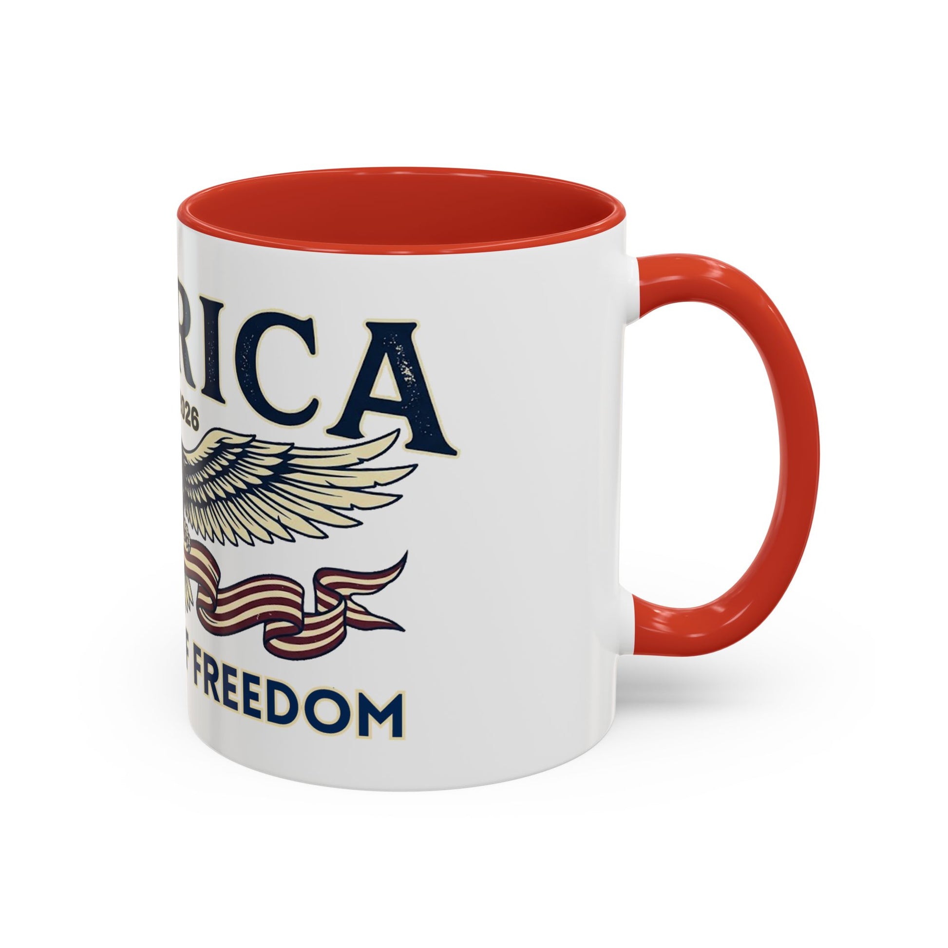 USA 250th ANNIVERSARY Accent Mug  | America  Eagle Coffee Mug — 250 Years of Freedom Accent Mug (11/15oz) - Trending Novelties & Gifts