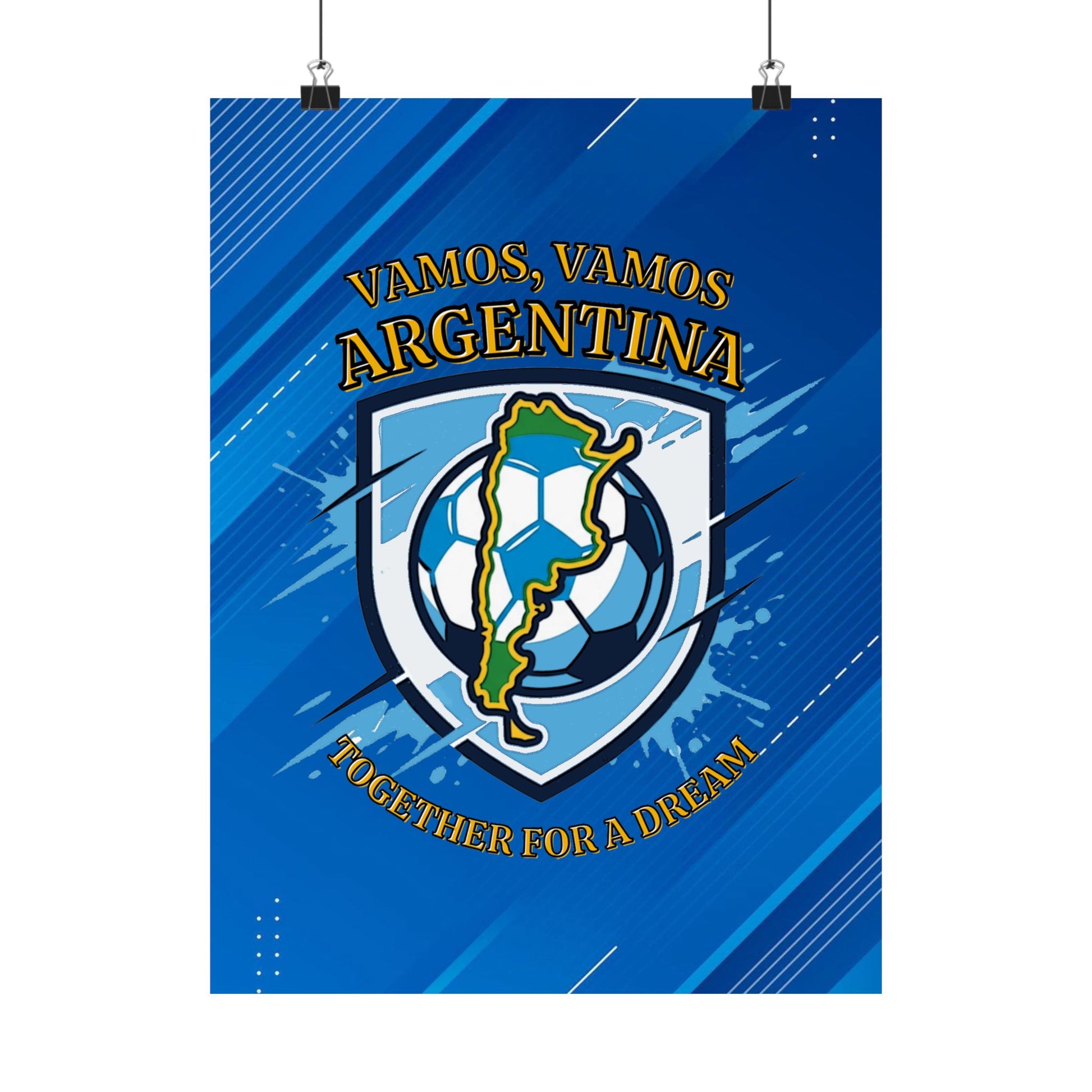 Argentina Soccer Poster — "Vamos, Vamos Argentina" Matte Vertical Wall Art - Trending Novelties & Gifts