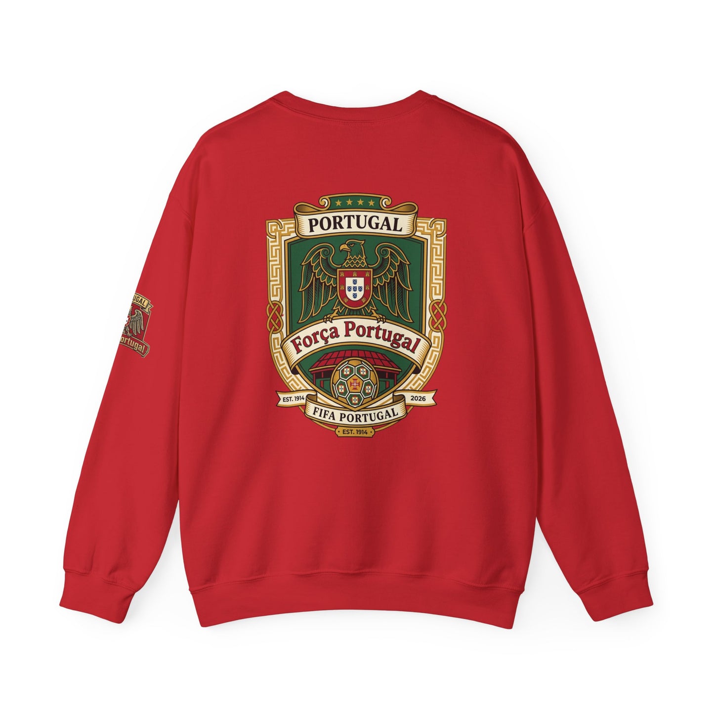 Portugal Soccer Fan Unisex Heavy Blend™ Crewneck Sweatshirt - Classic Portugal Soccer Crest Design Sweatshirt