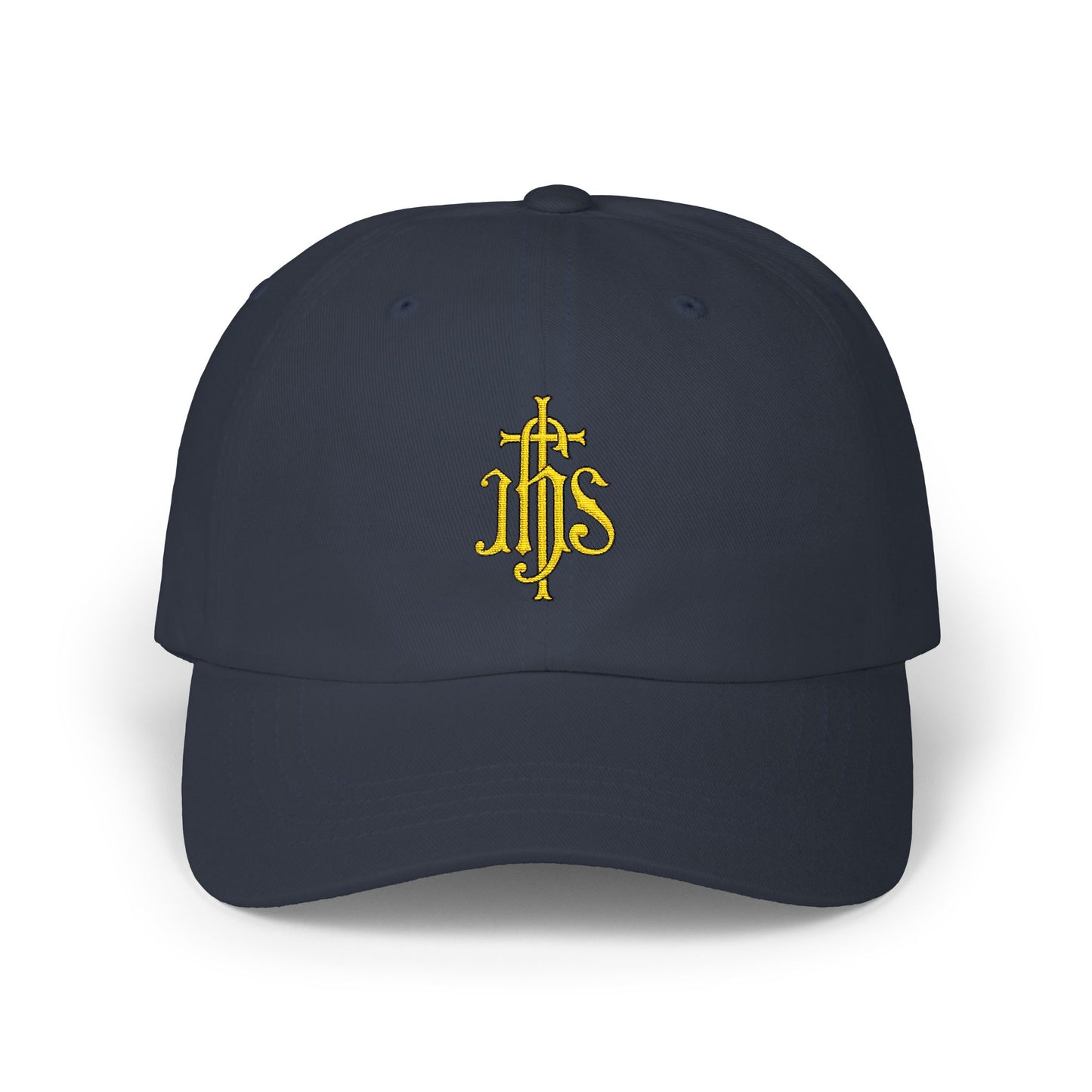 Dad Cap — Embroidered Catholic IHS Monogram Baseball Cap (EM)