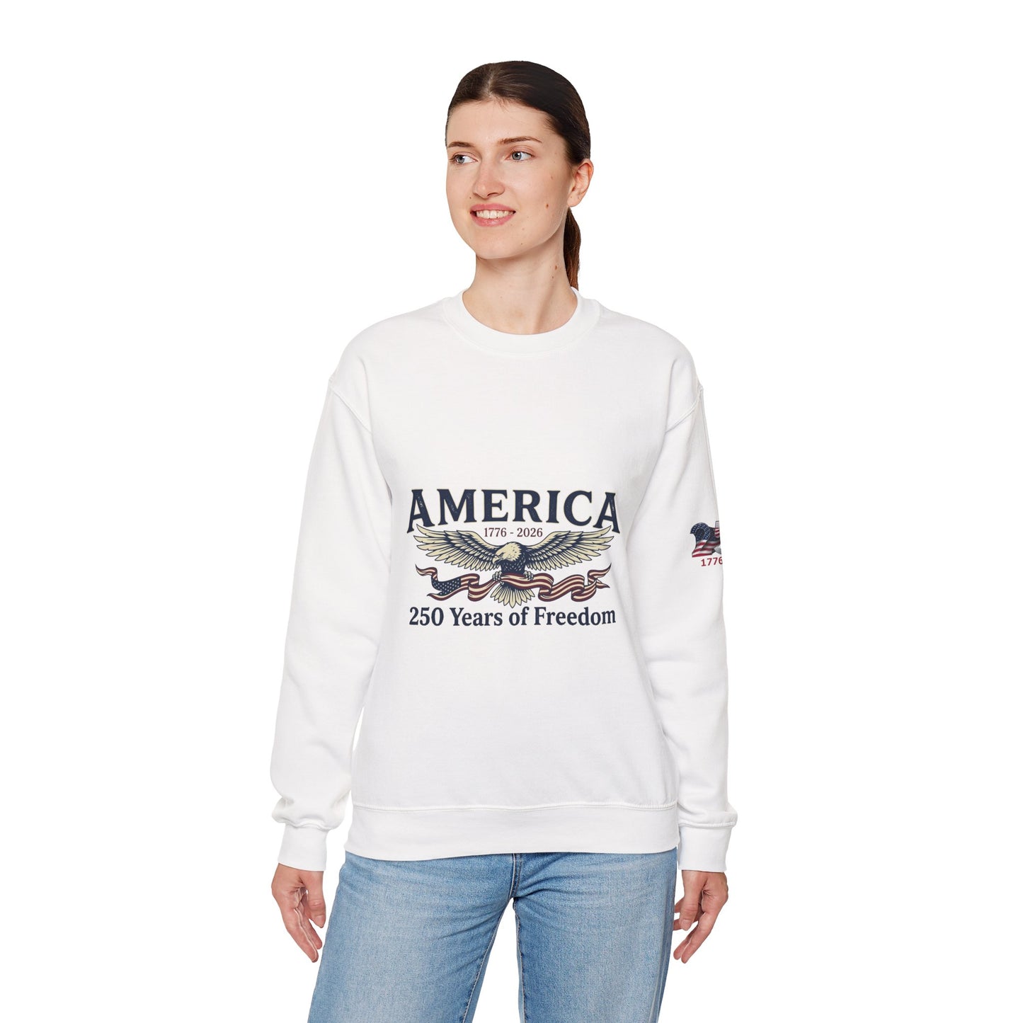 USA 250th Anniversary Crewneck Sweatshirt | America's 250 Years of Freedom Sweatshirt - Trending Novelties & Gifts