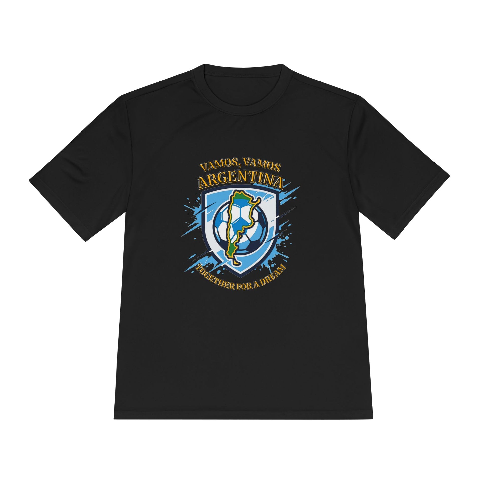 Argentina Soccer Shield Tee — "Vamos, Vamos Argentina" Football Shirt | Moisture-wicking tee - Trending Novelties & Gifts