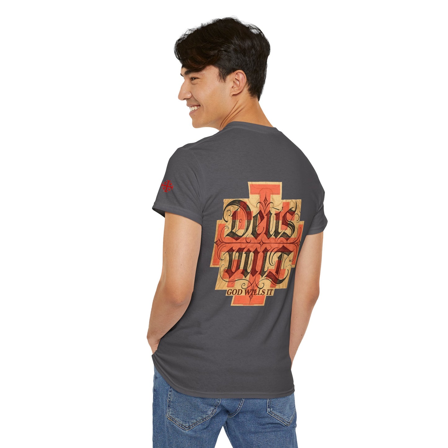 Deus Vult T-Shirt — Medieval Knight Cross Graphic Tee (CT)