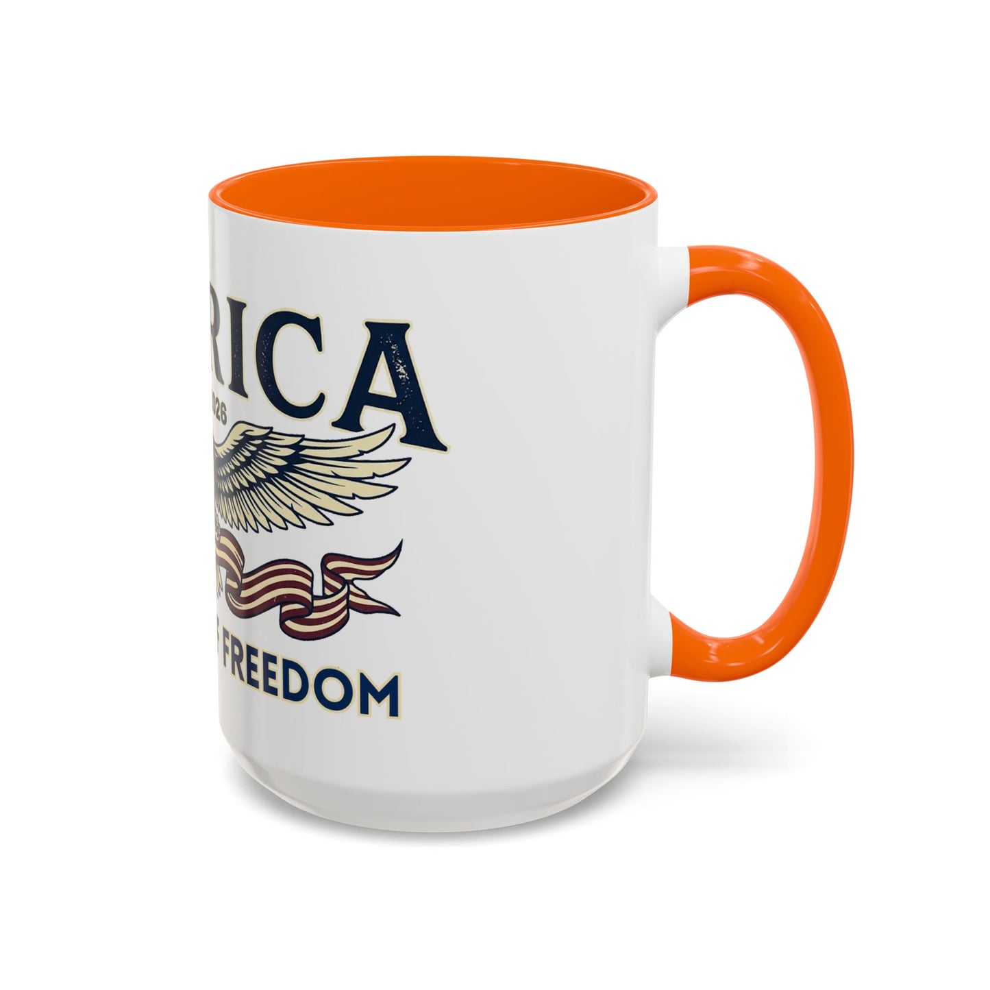 USA 250th ANNIVERSARY Accent Mug  | America  Eagle Coffee Mug — 250 Years of Freedom Accent Mug (11/15oz) - Trending Novelties & Gifts
